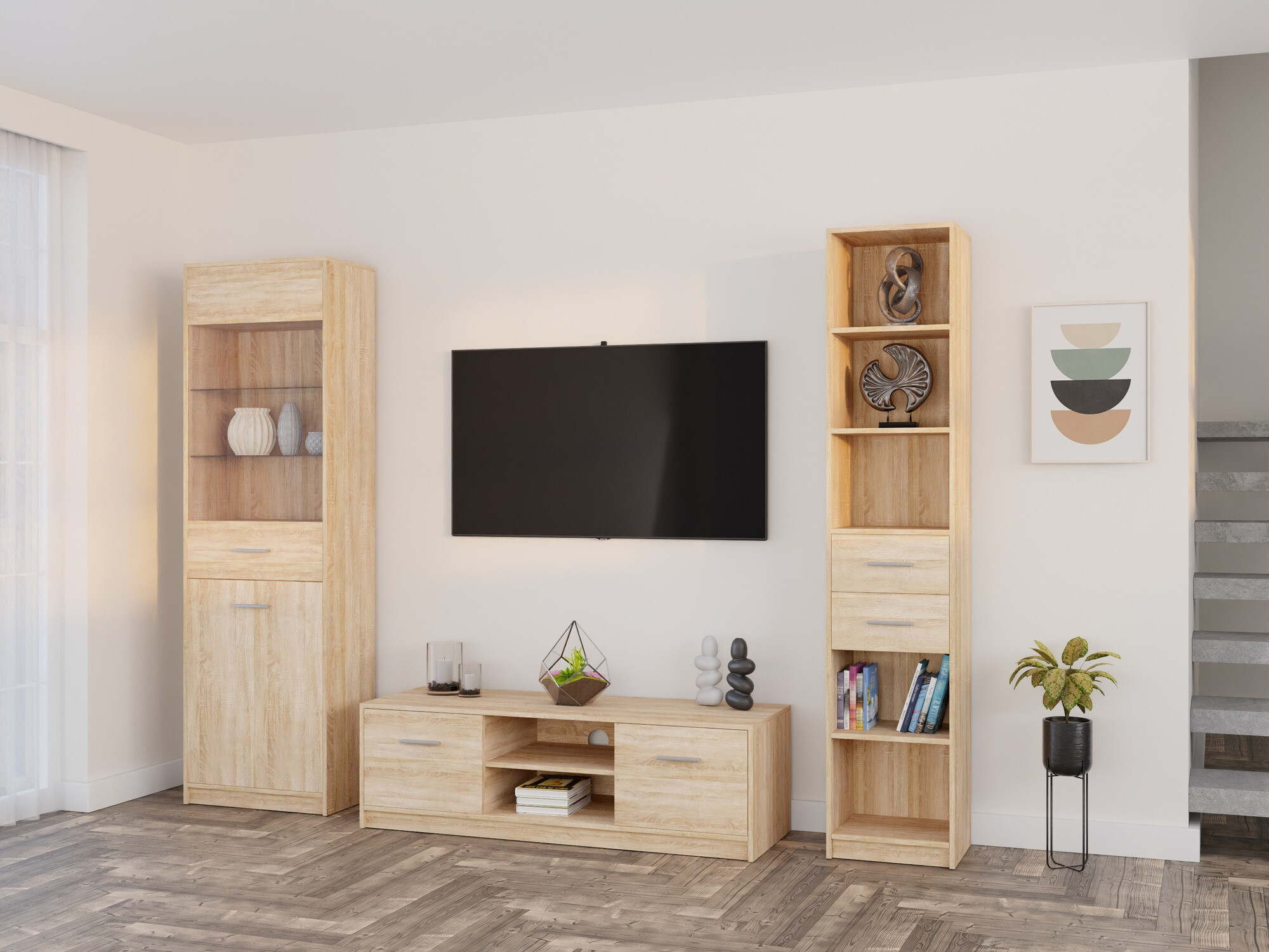 Parete attrezzata Novsore 163 (Sonoma quercia)