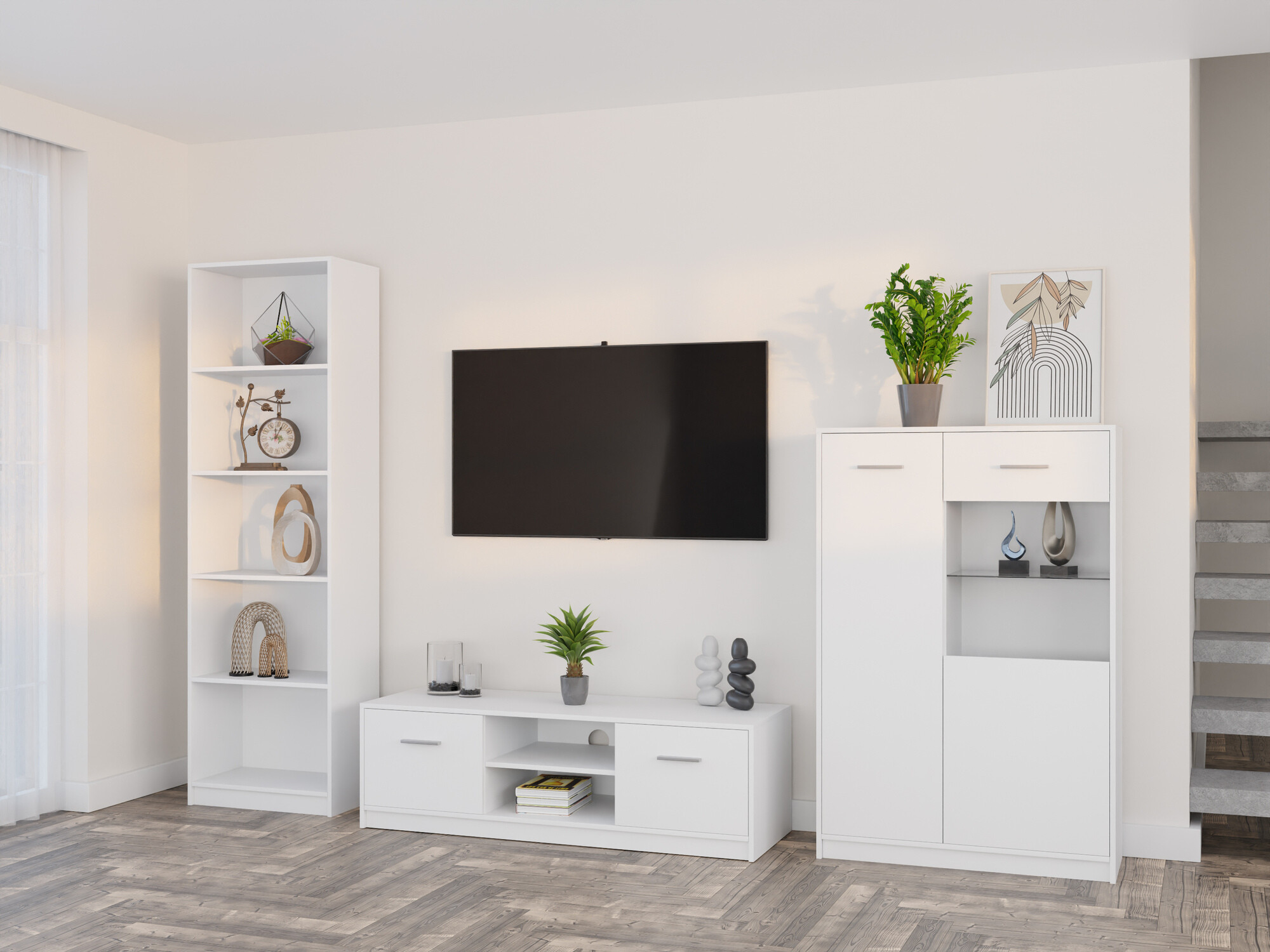 Parete attrezzata Novsore 164 (Bianco)