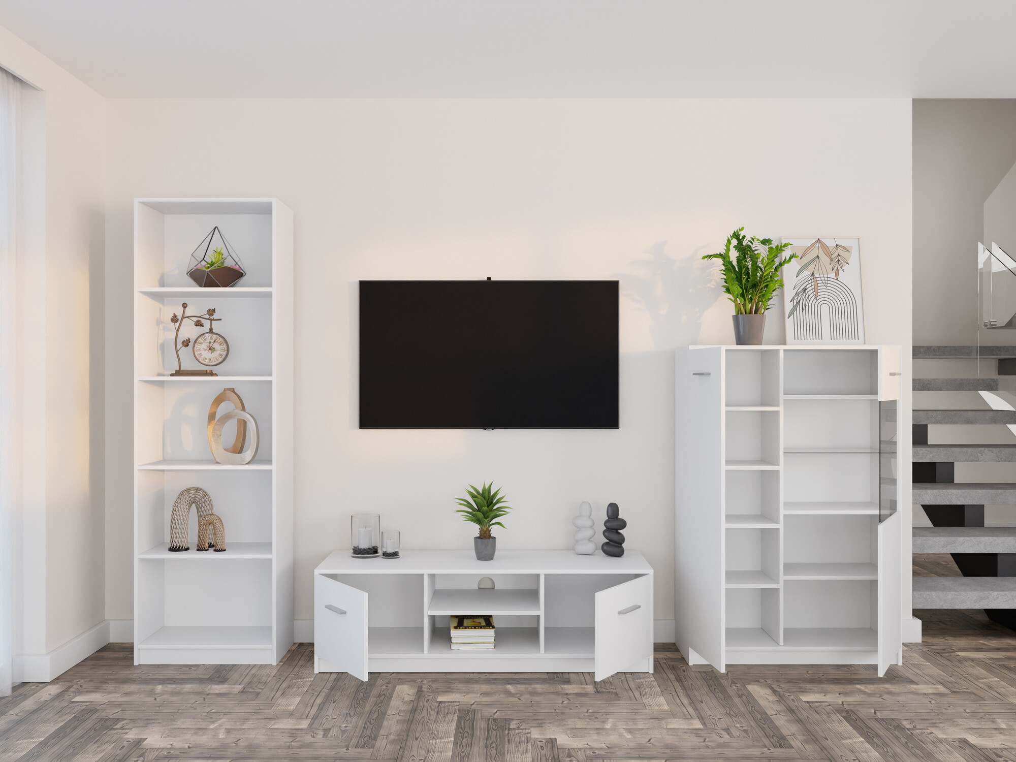 Parete attrezzata Novsore 164 (Bianco)