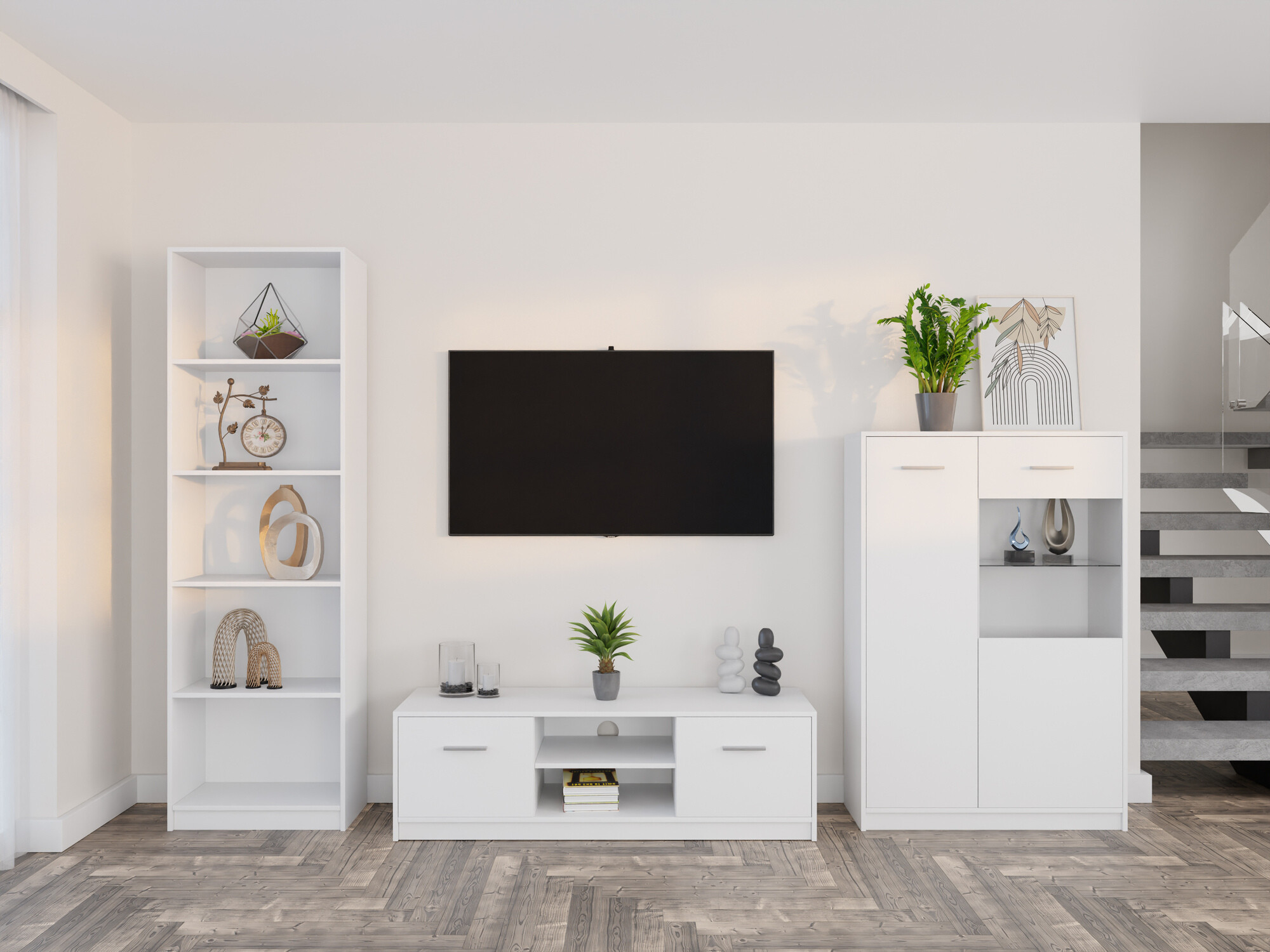 Parete attrezzata Novsore 164 (Bianco)