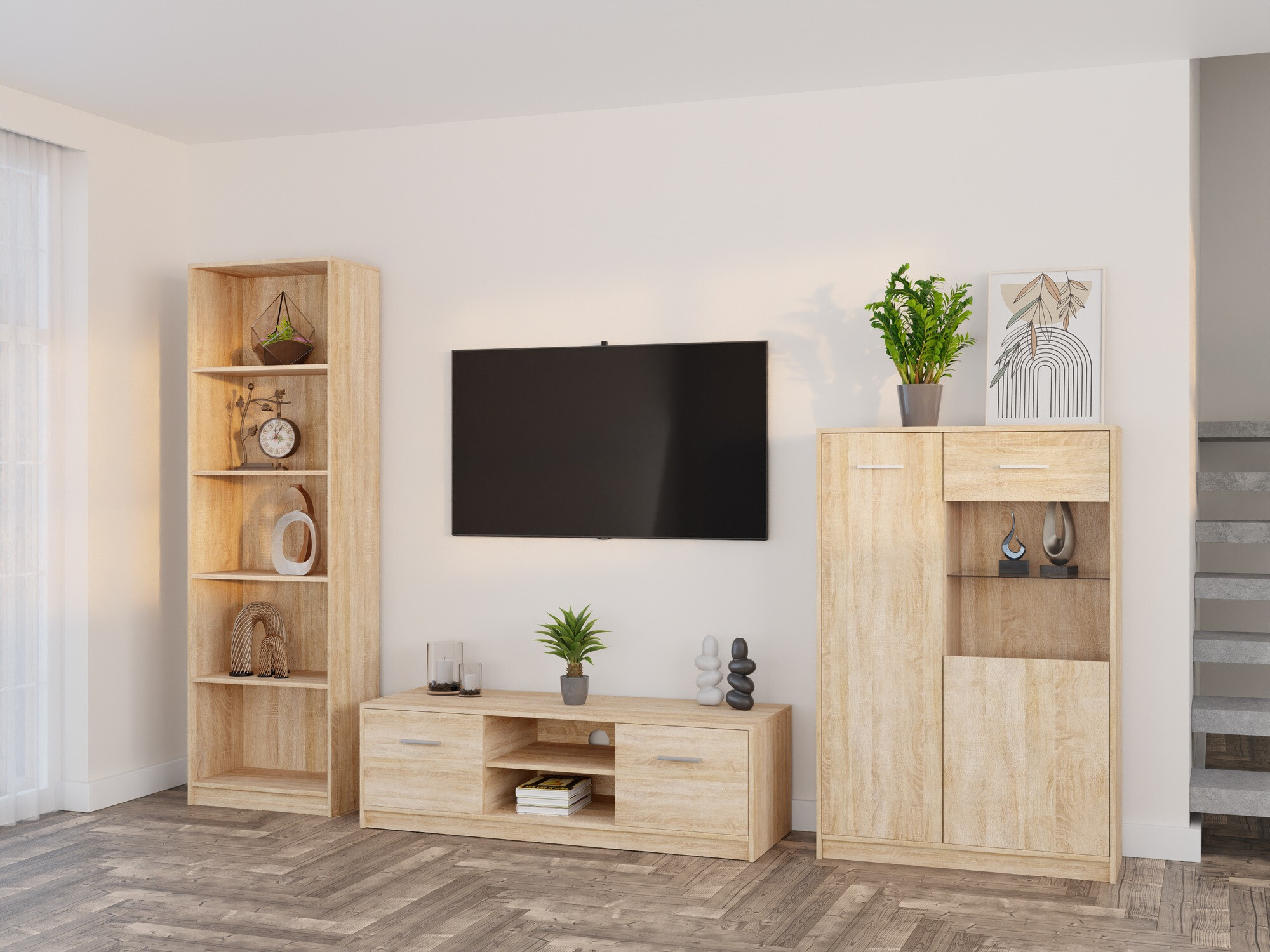 Parete attrezzata Novsore 164 (Sonoma quercia)