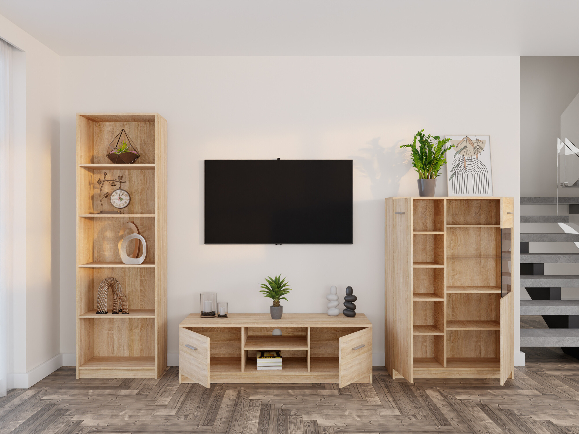 Parete attrezzata Novsore 164 (Sonoma quercia)