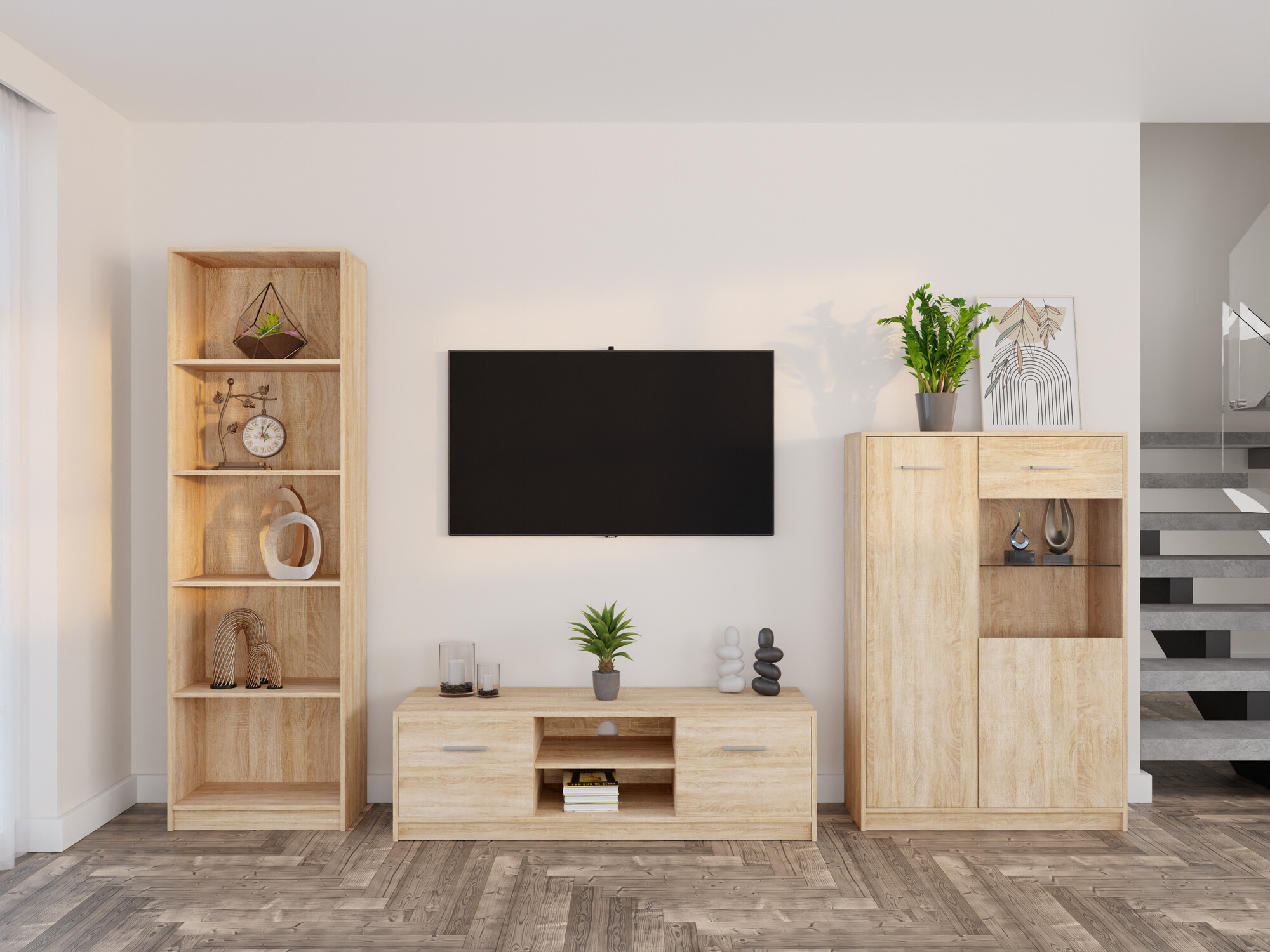 Parete attrezzata Novsore 164 (Sonoma quercia)