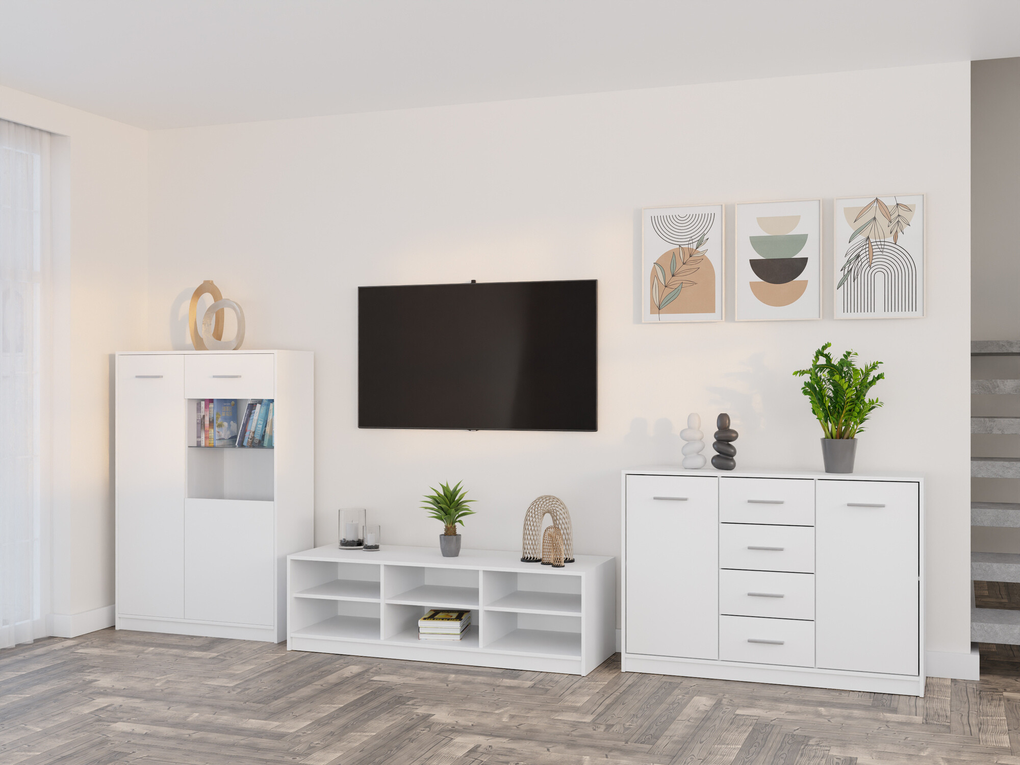 Parete attrezzata Novsore 165 (Bianco)