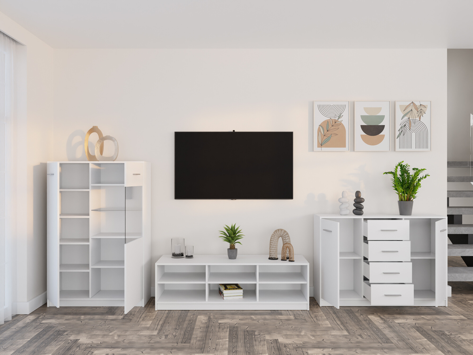 Parete attrezzata Novsore 165 (Bianco)