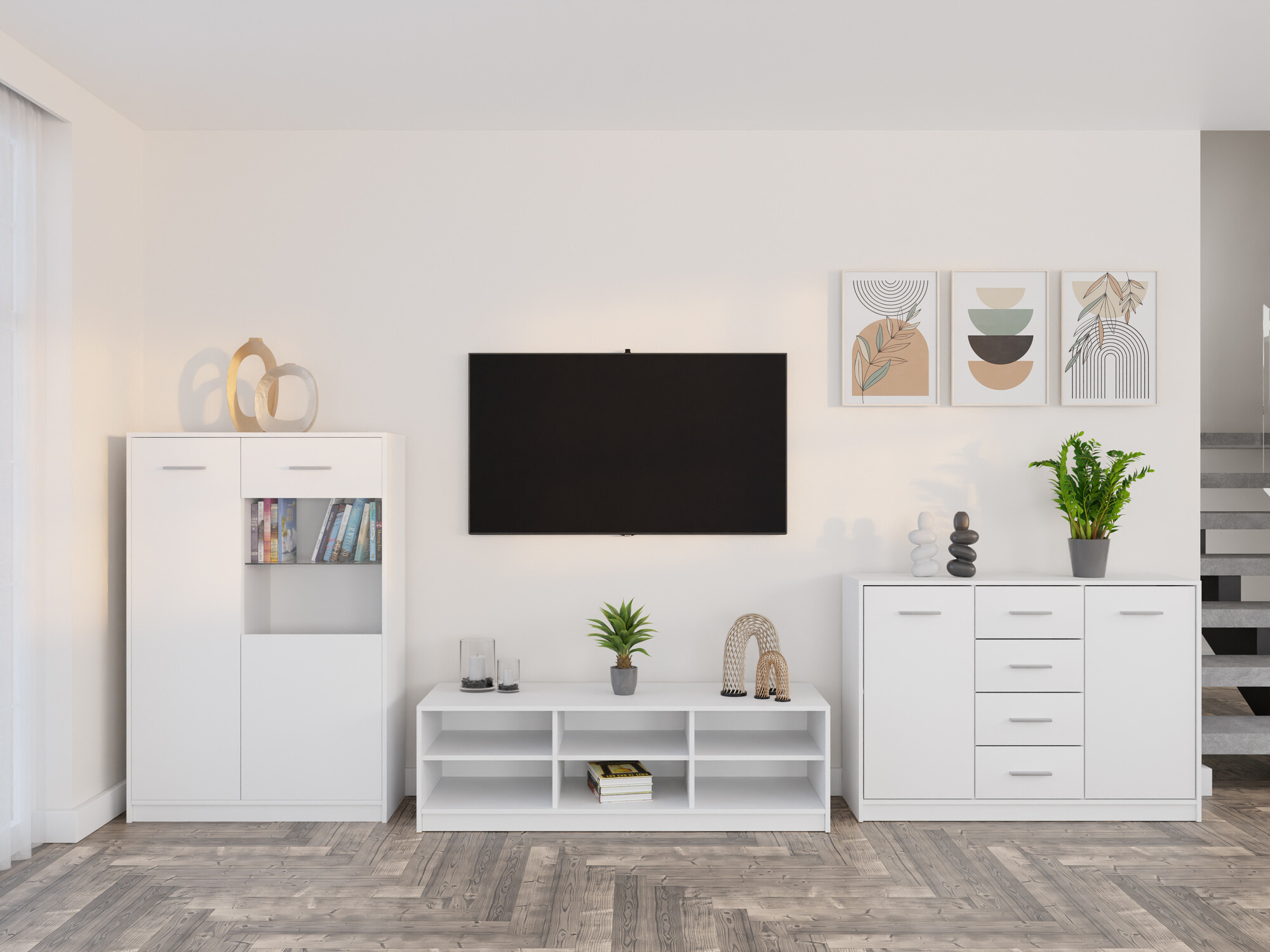 Parete attrezzata Novsore 165 (Bianco)