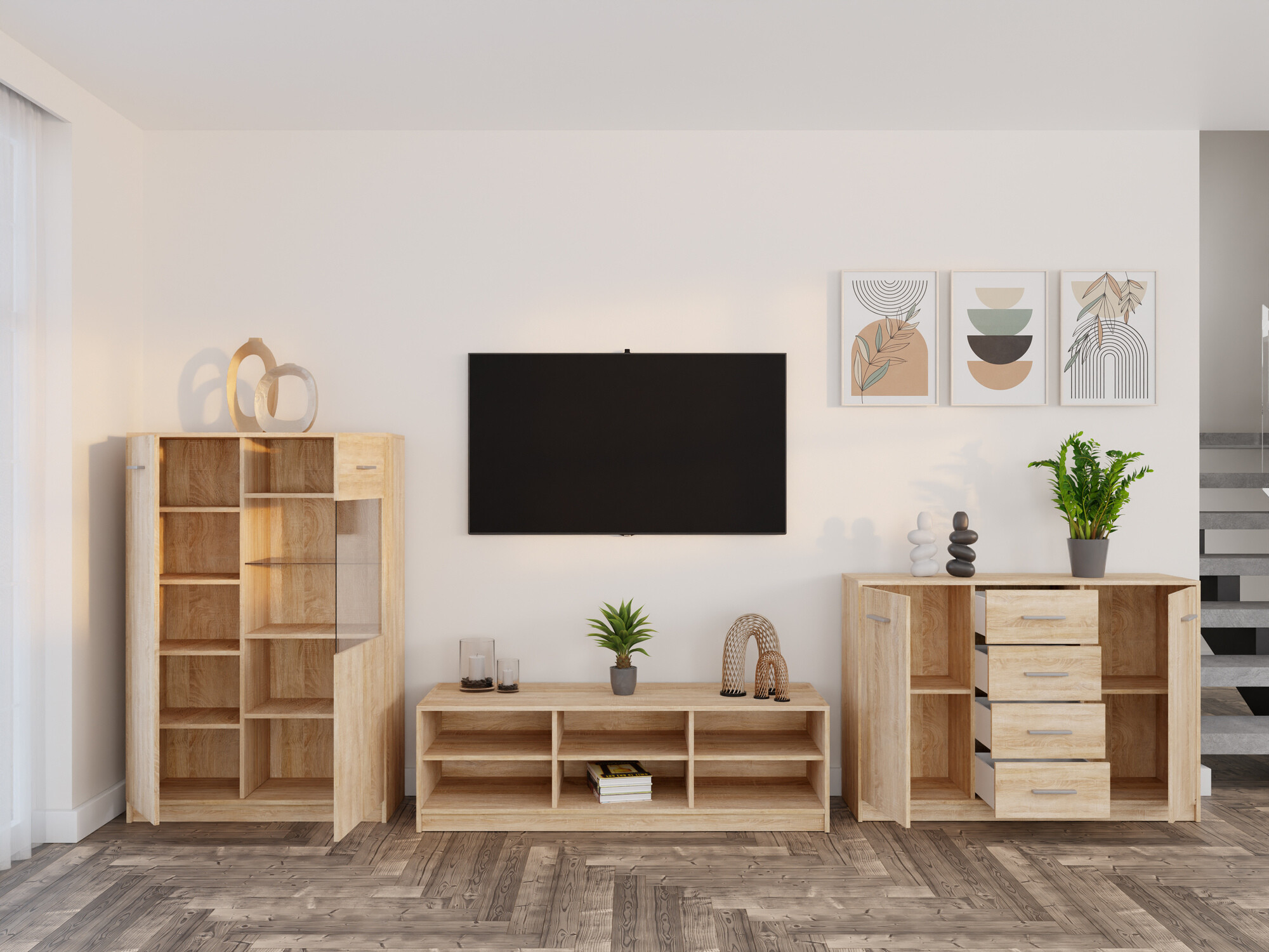 Parete attrezzata Novsore 165 (Sonoma quercia)