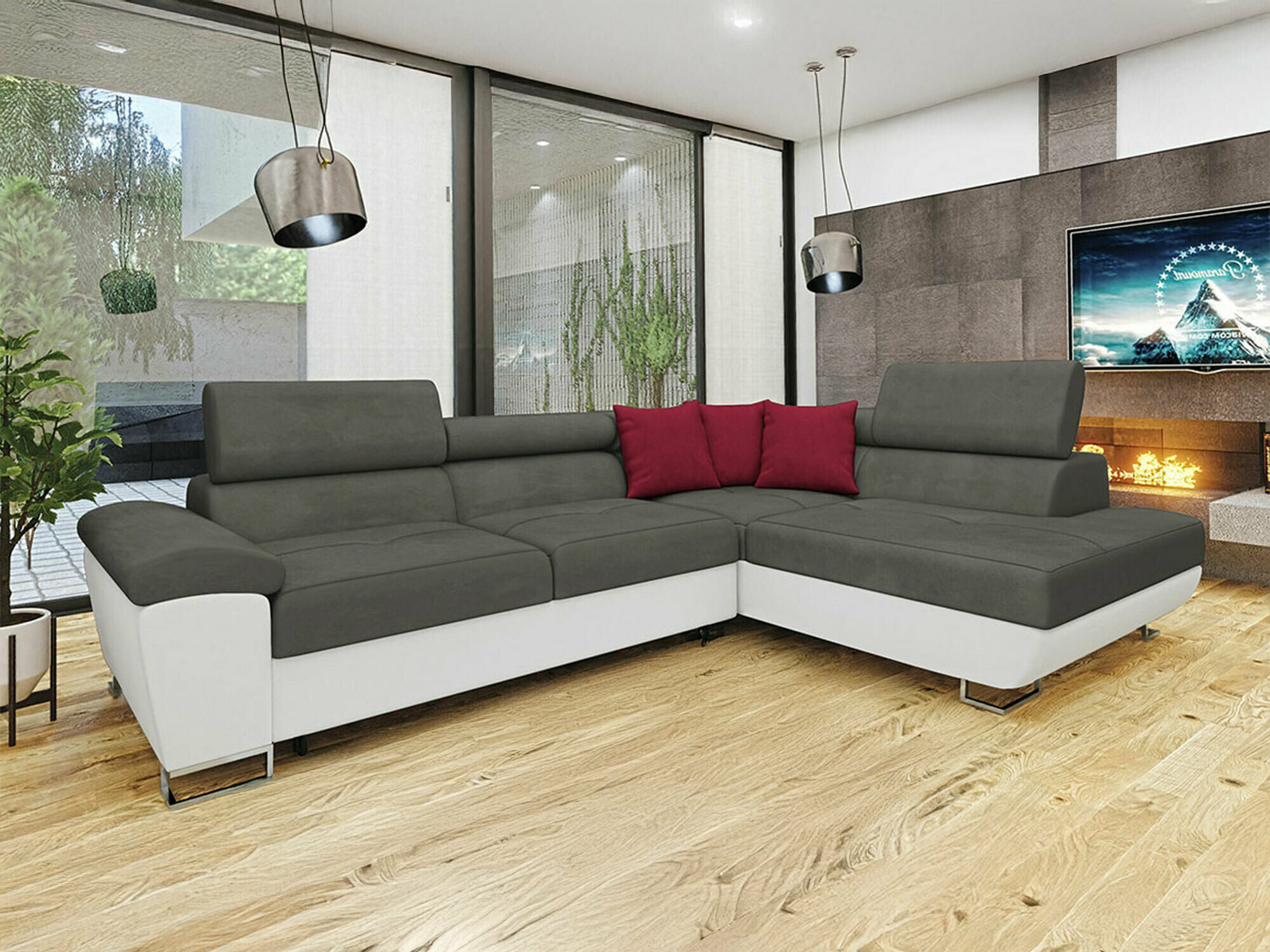 Divano angolare Comfivo Ruta II (Soft 017 + Uttario Velvet 2971 + Kronos 02)
