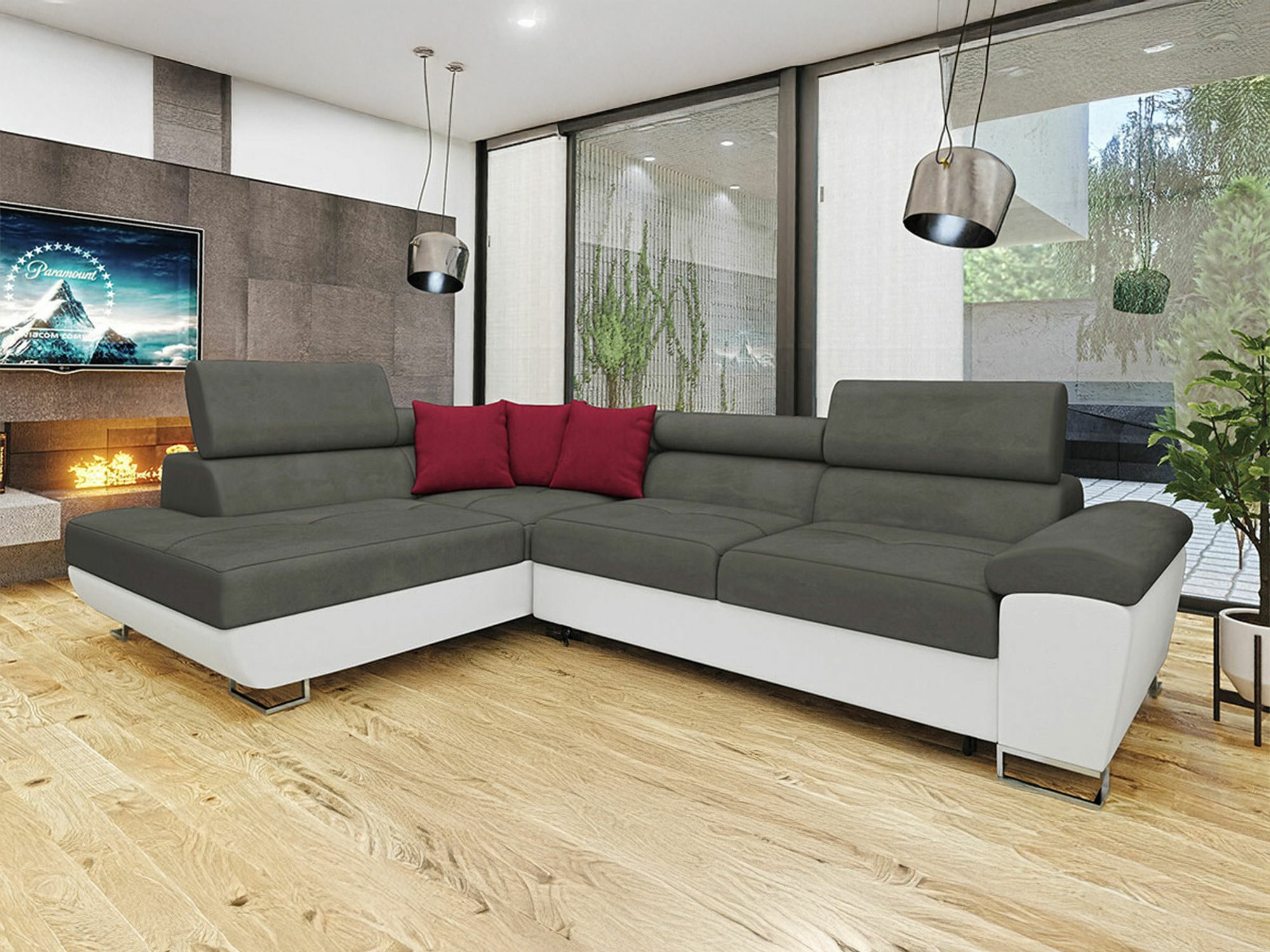 Divano angolare Comfivo Ruta II (Soft 017 + Uttario Velvet 2971 + Kronos 02)
