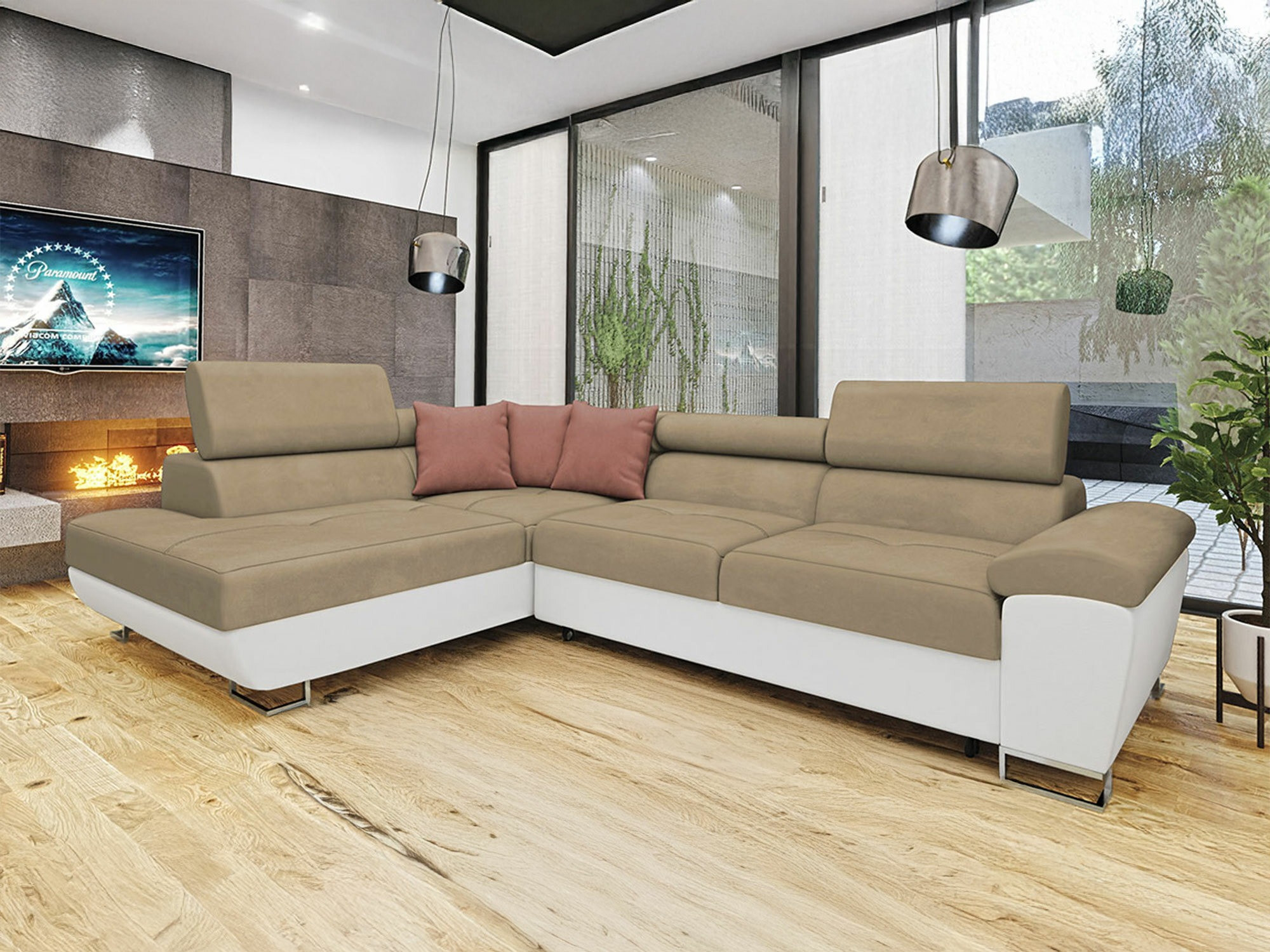 Divano angolare Comfivo Ruta II (Soft 017 + Uttario Velvet 2979 + Uttario Velvet 2955)