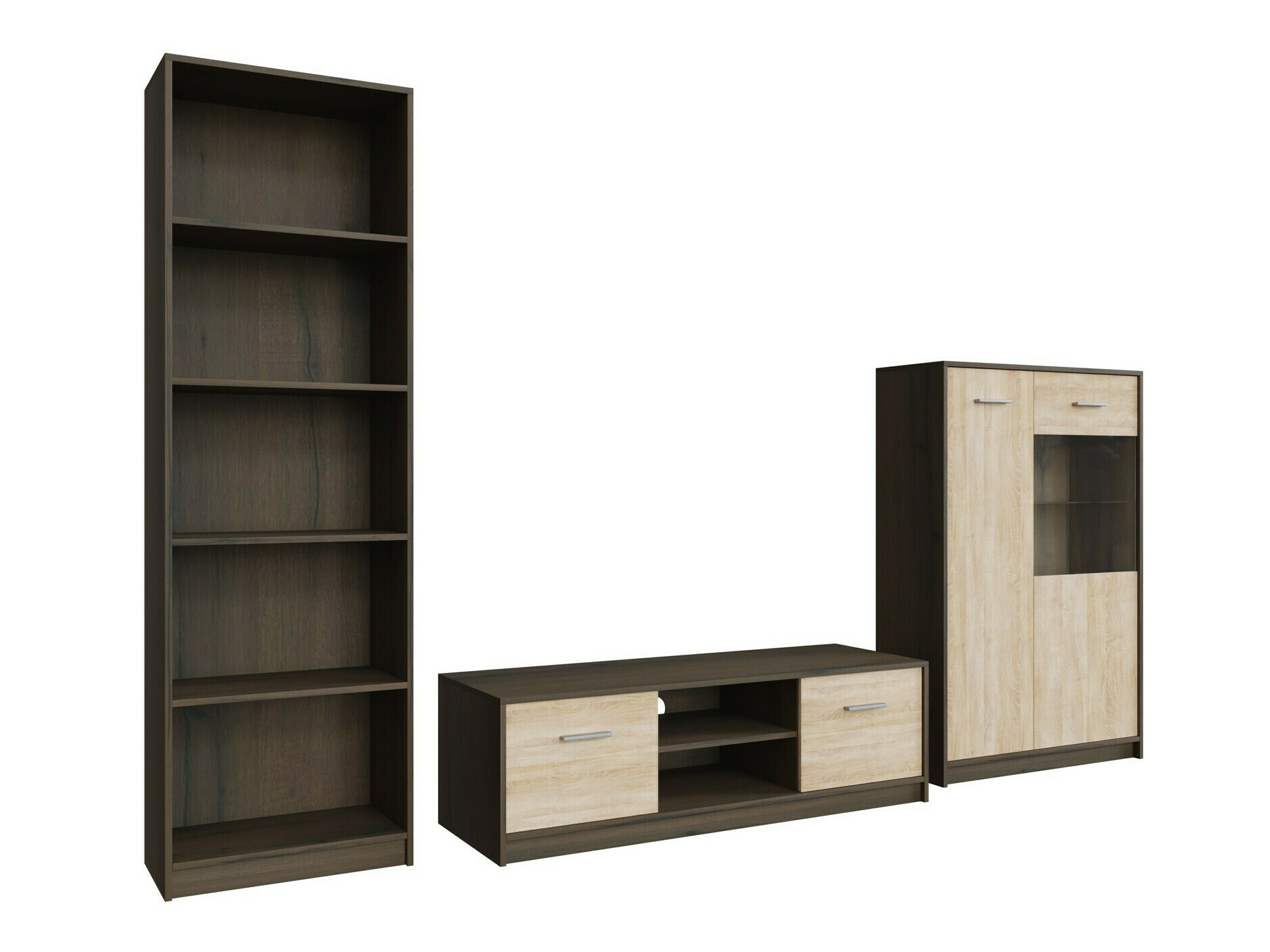 Parete attrezzata Novsore 164 (Rovere moro + Sonoma quercia)