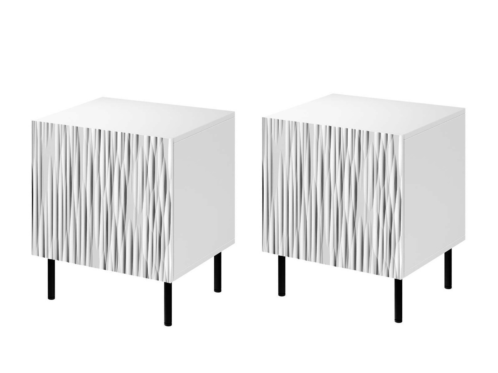 Set di comodini Lorelbo 102 (Bianco + Nero)
