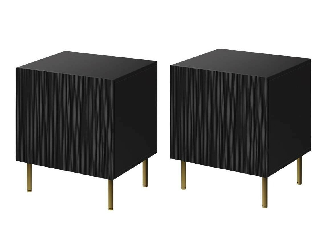 Set di comodini Lorelbo 102 (Nero + D'oro)