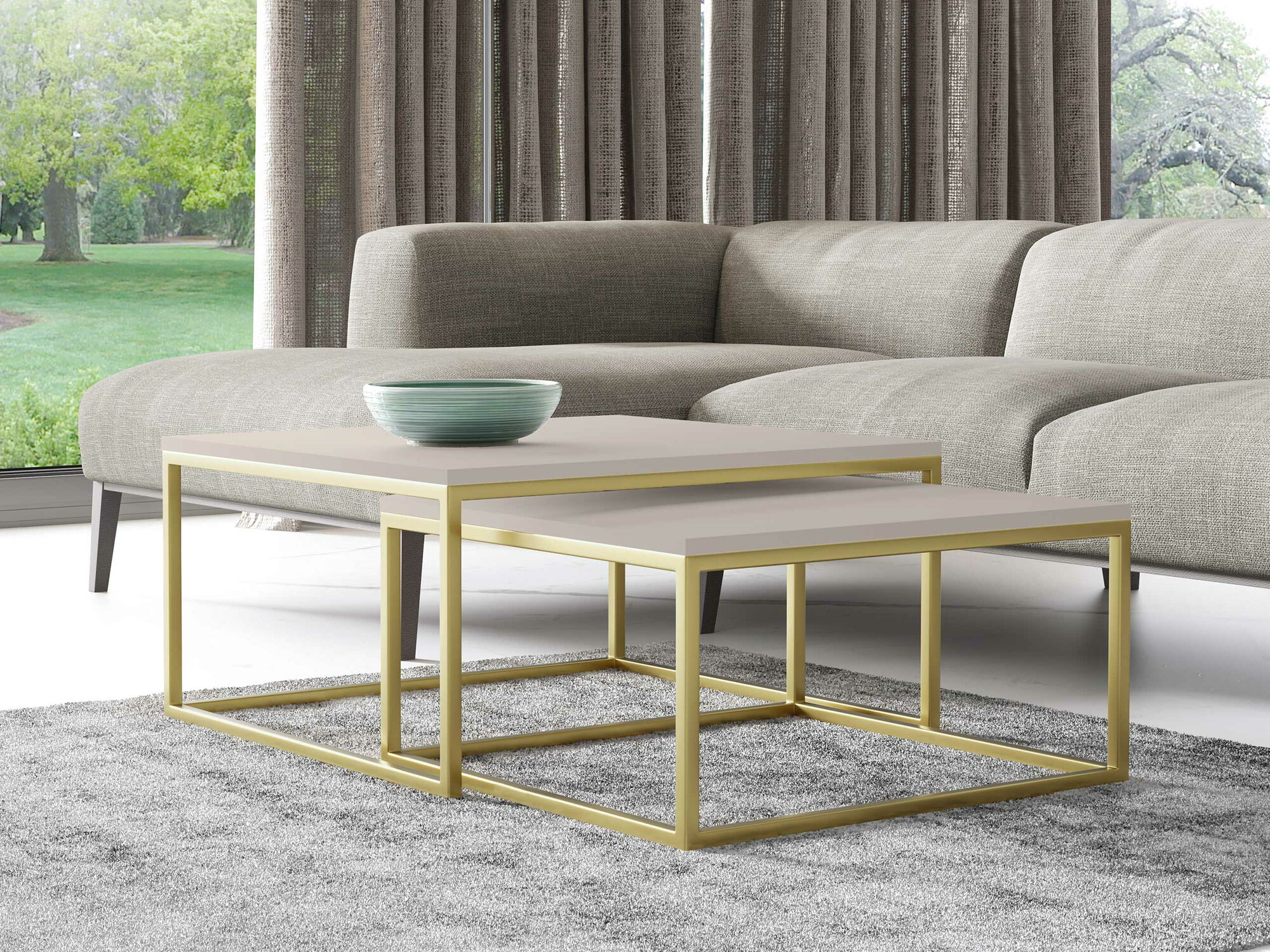 Set tavolino da caffè Oswego 102 (Cachemire + D'oro)