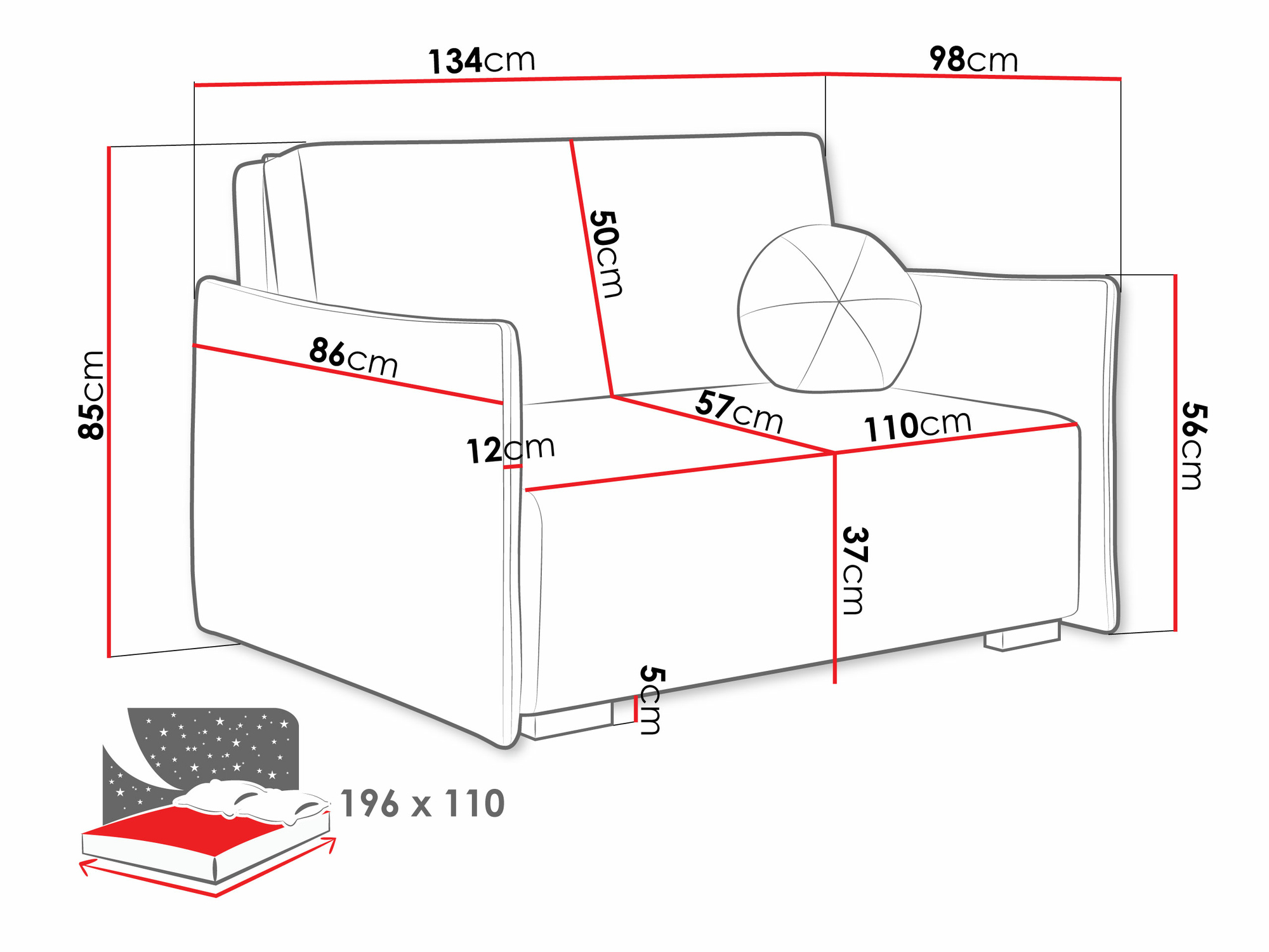 Divano letto Velven II (Soul 16)