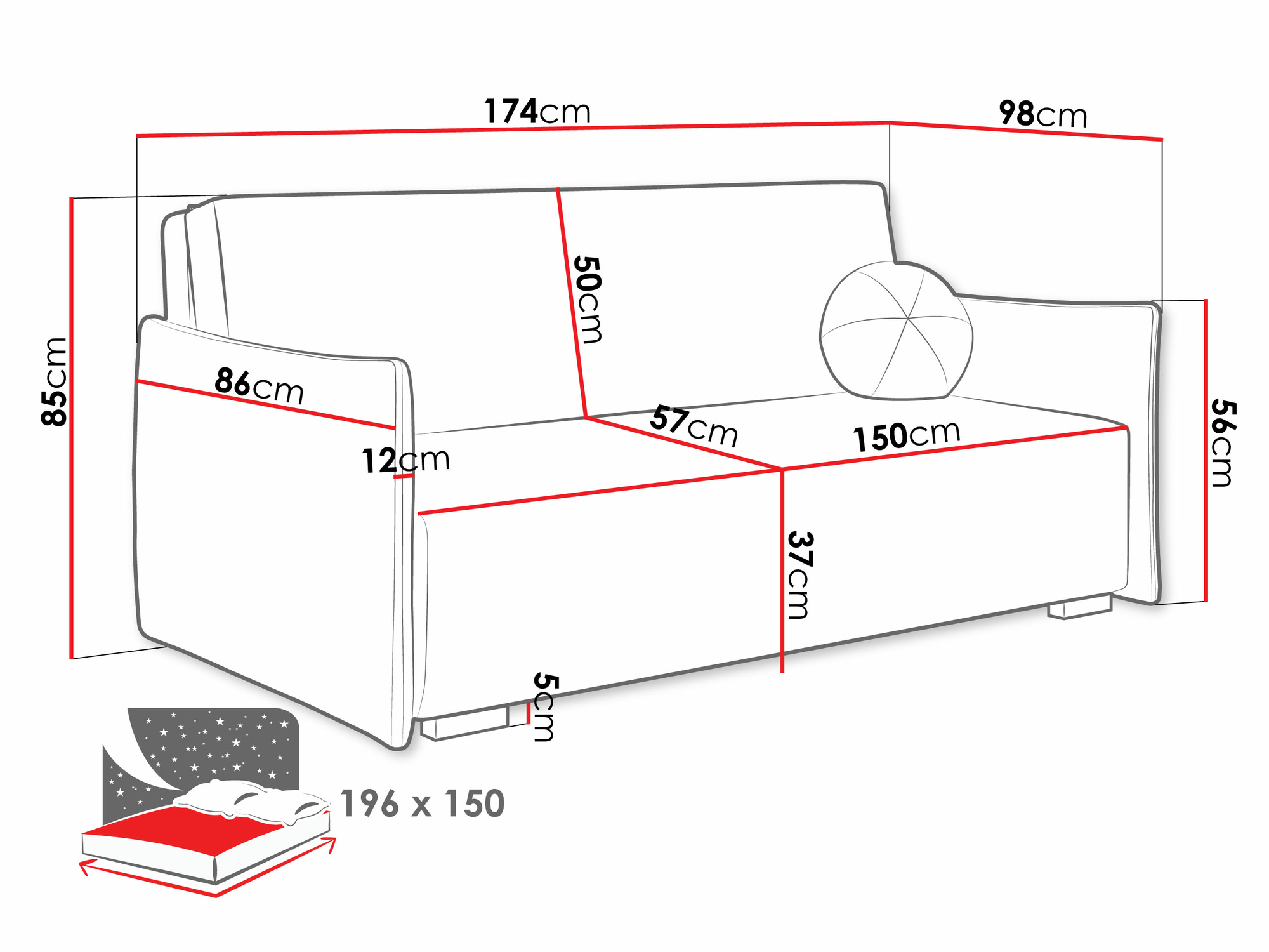 Divano letto Velven IV (Soul 1)