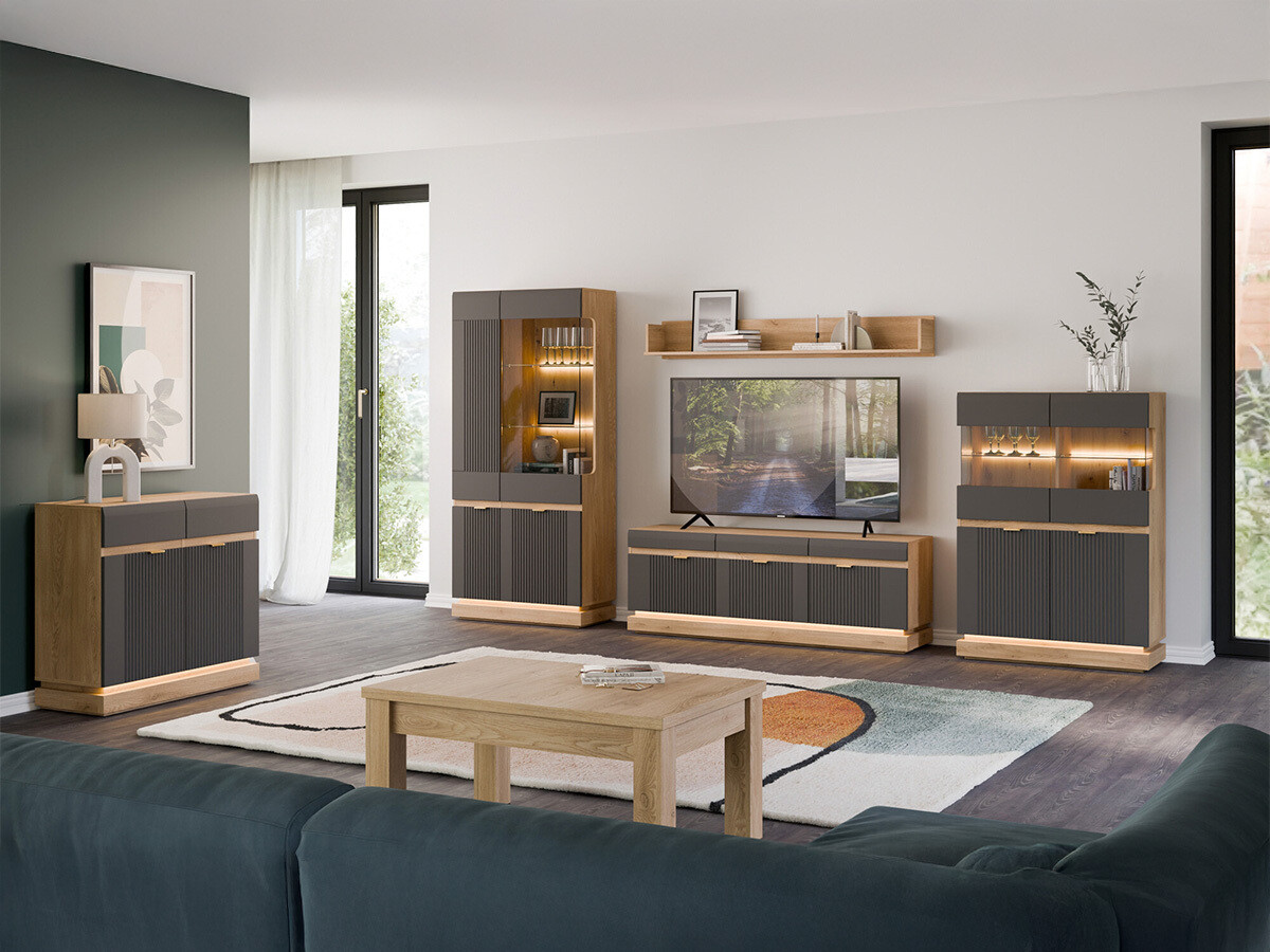 Mobile porta TV Teselbu 100 (Antracite + Rovere torro)