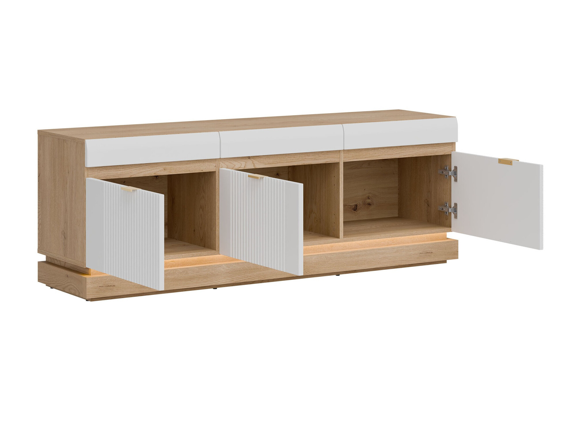 Mobile porta TV Teselbu 100 (Bianco + Rovere torro)