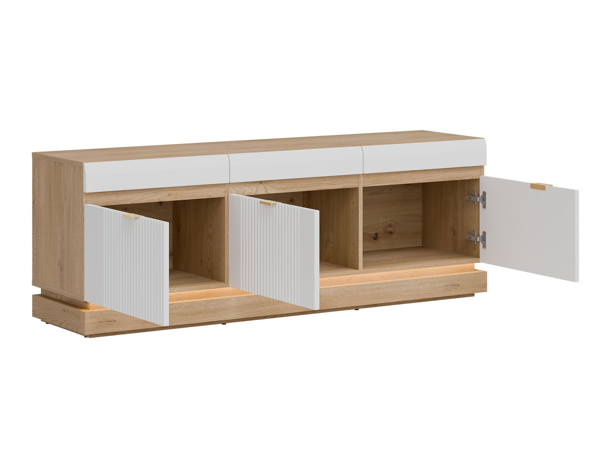 Mobile porta TV Teselbu 100 (Bianco + Rovere torro)