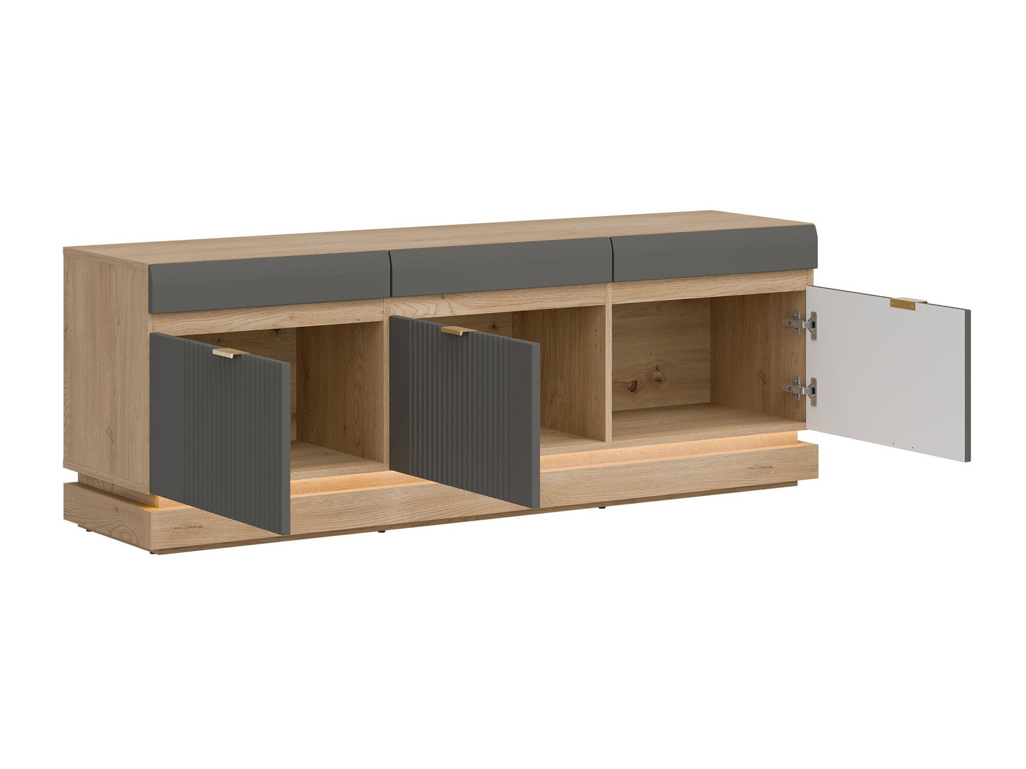 Mobile porta TV Teselbu 100 (Grigio + Rovere torro)