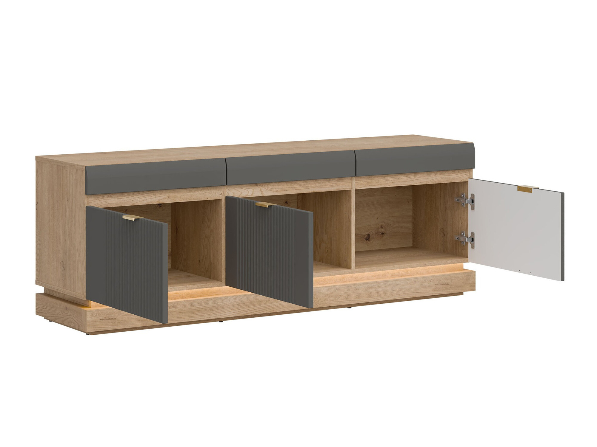 Mobile porta TV Teselbu 100 (Grigio + Rovere torro)