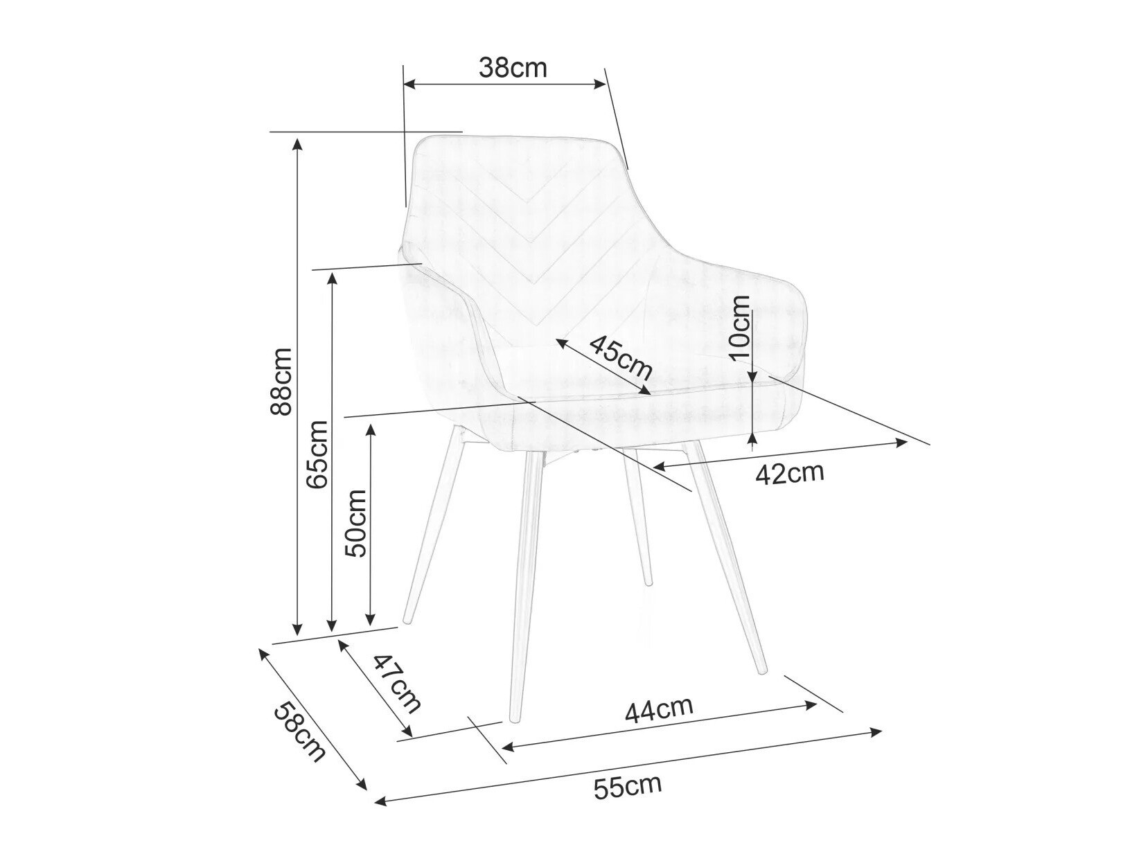 Sedia Detroit 734 (Nero)