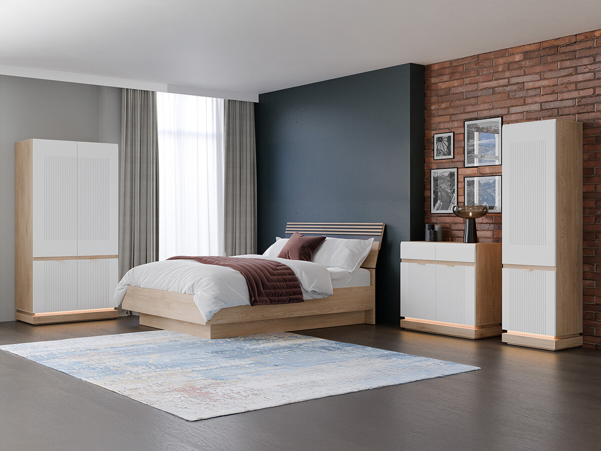 Armadio Teselbu 113 (Bianco + Quercia)