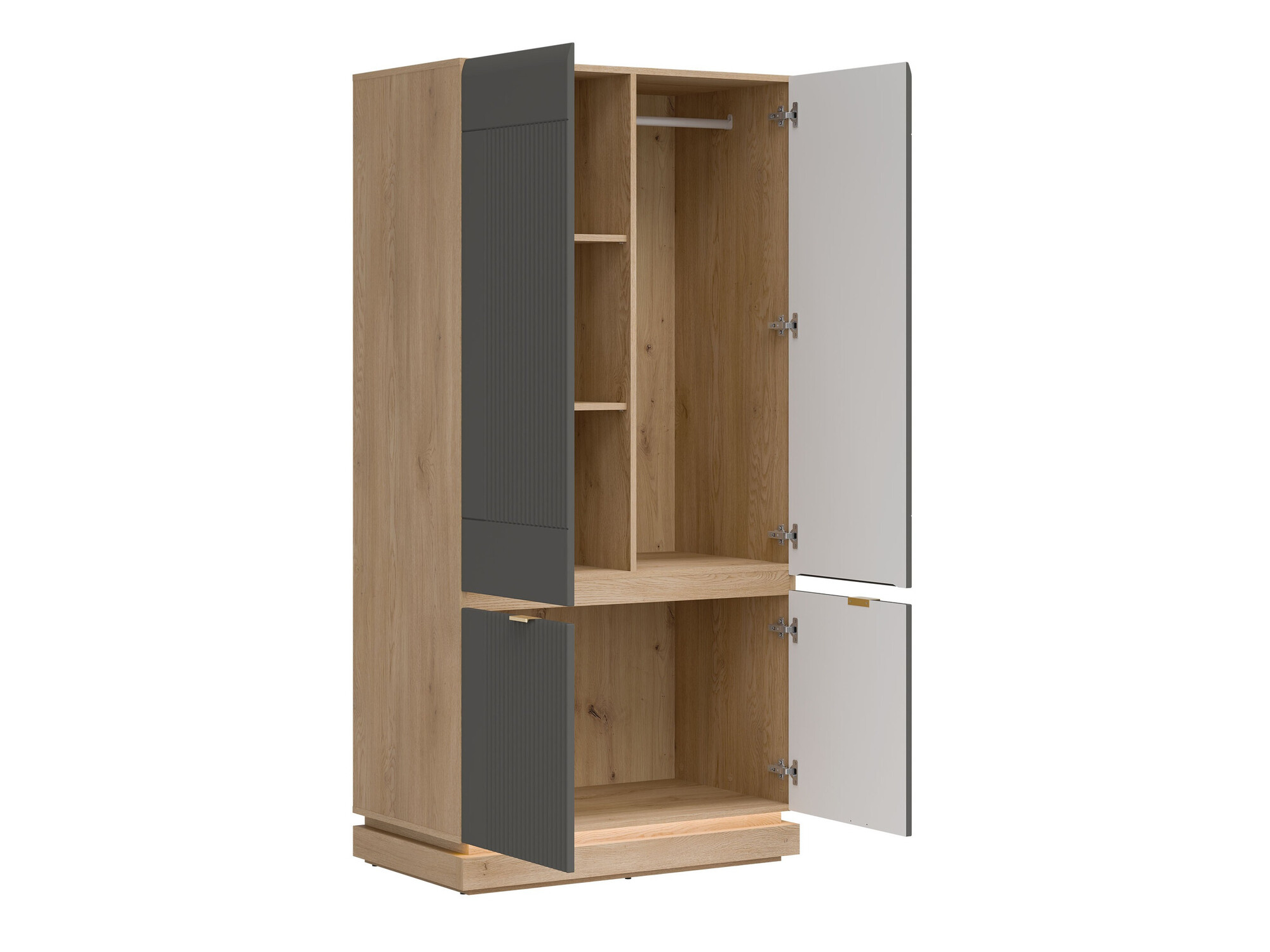 Armadio Teselbu 113 (Grigio + Quercia)