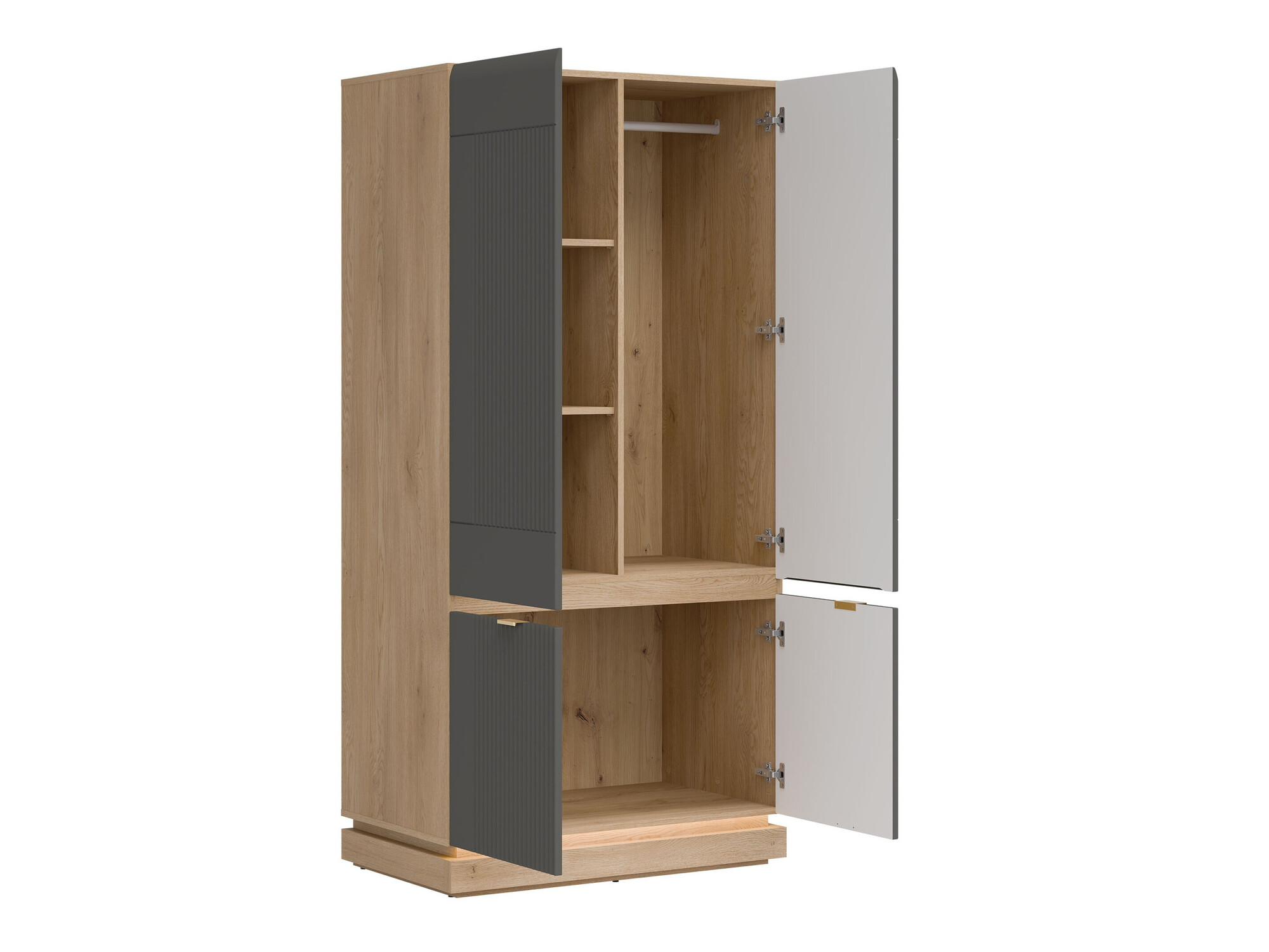 Armadio Teselbu 113 (Grigio + Quercia)