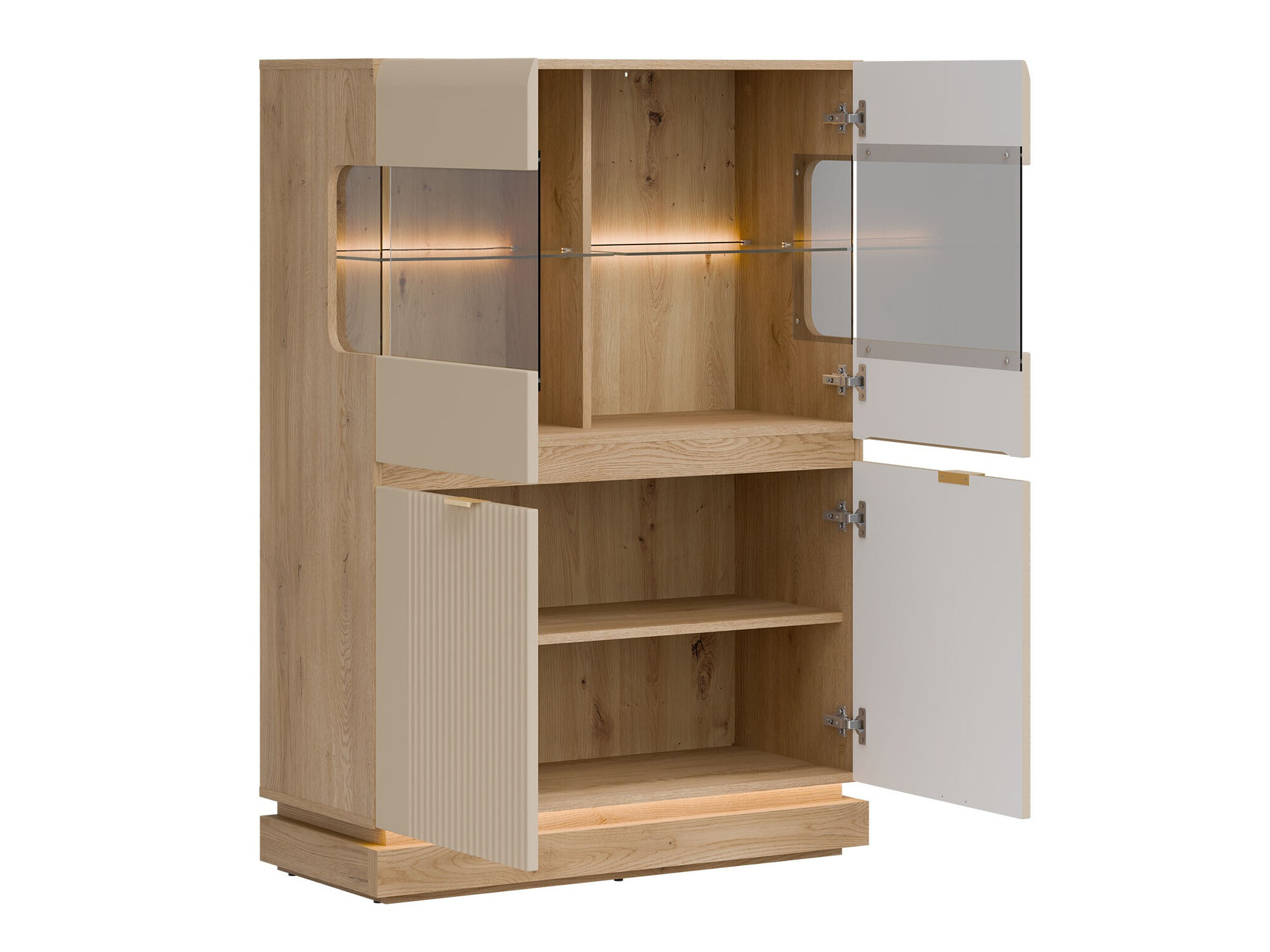 Parete attrezzata Teselbu 116 (Cachemire + Quercia)