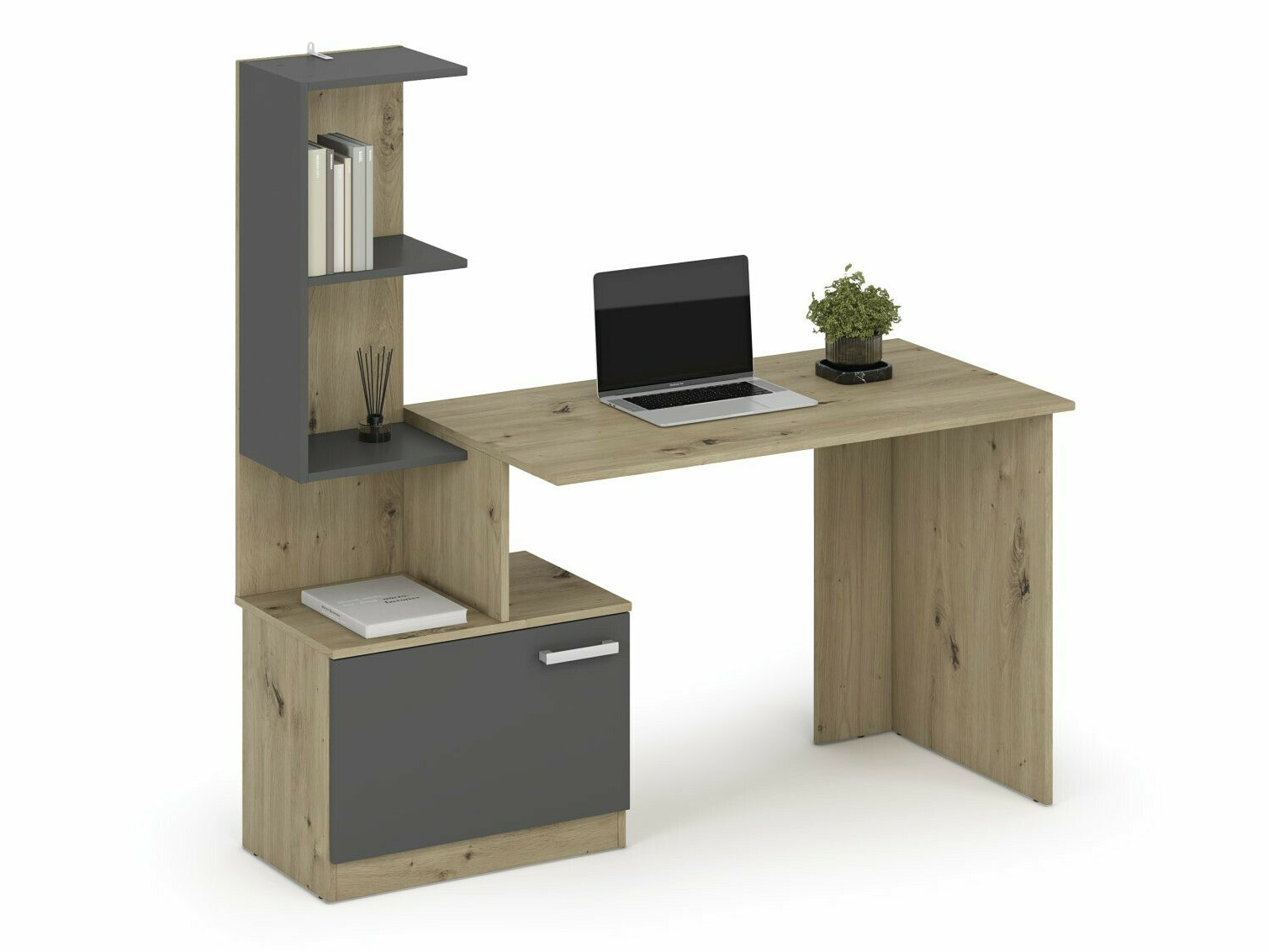 Scrivania da ufficio Houston 1948 (Grafite + Rovere Artisan)