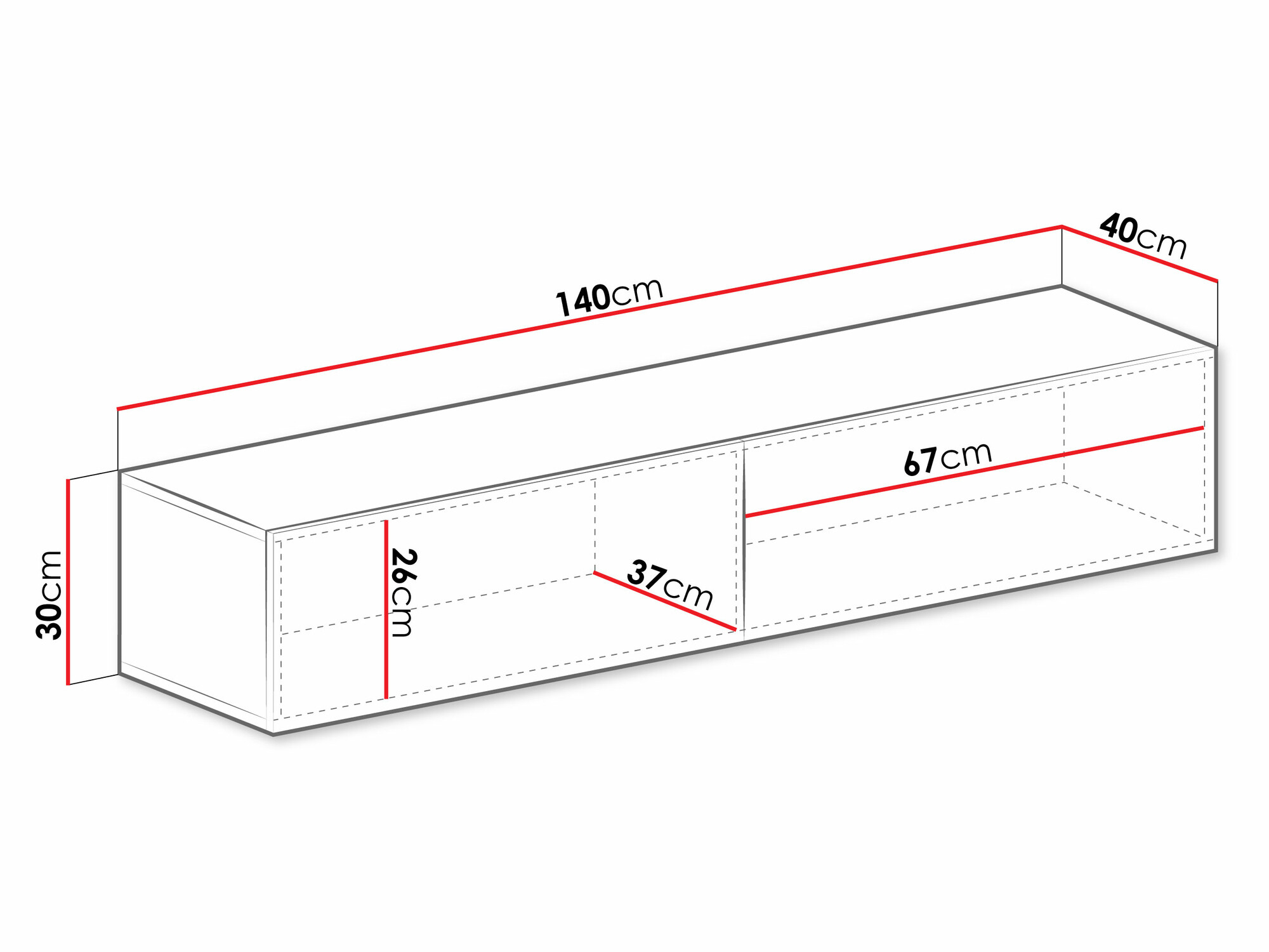 Mobile porta TV Vilrin II (Bianco + Bianco lucido)