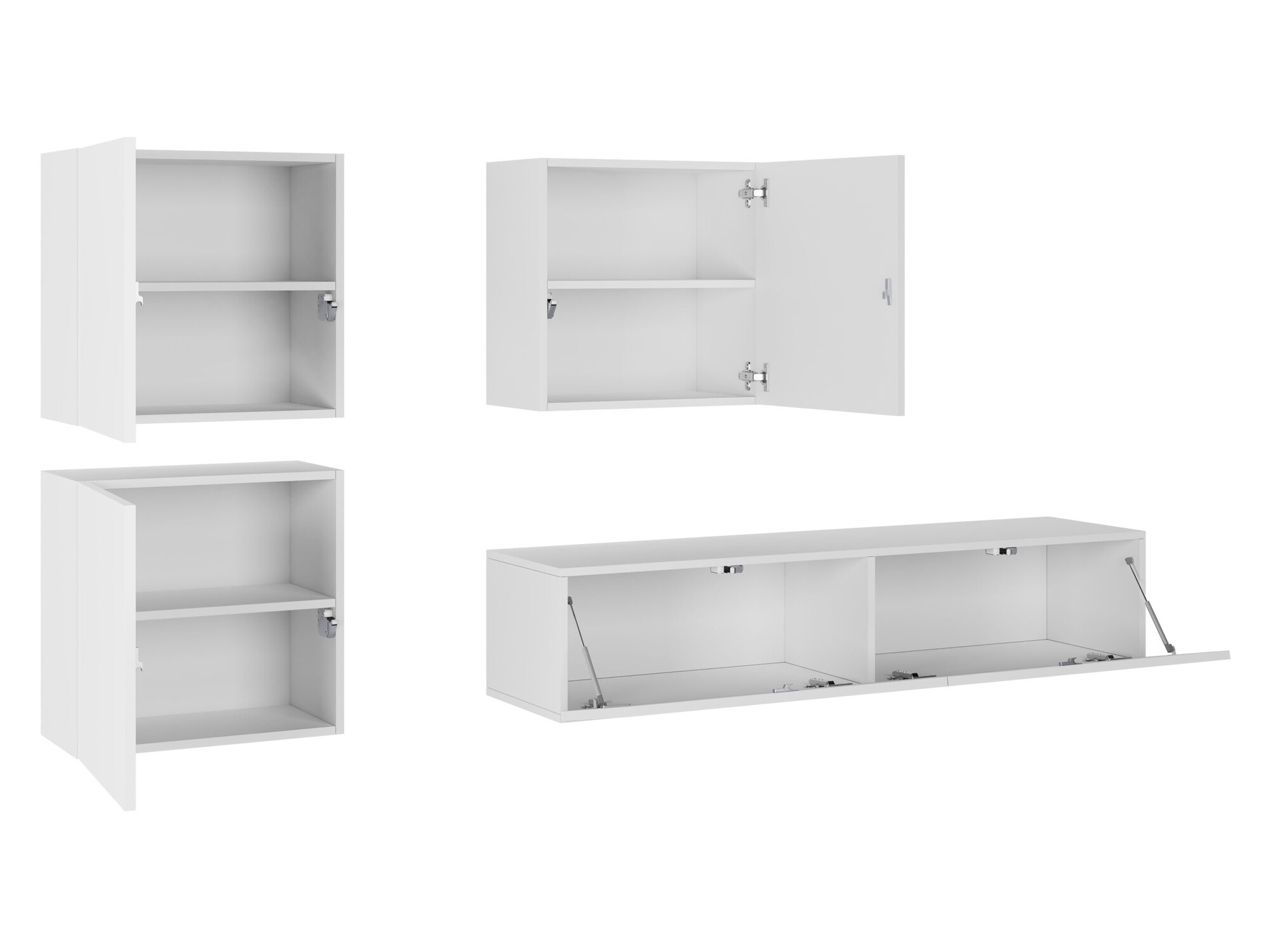 Parete attrezzata Vilrin IV (Bianco + Bianco lucido)