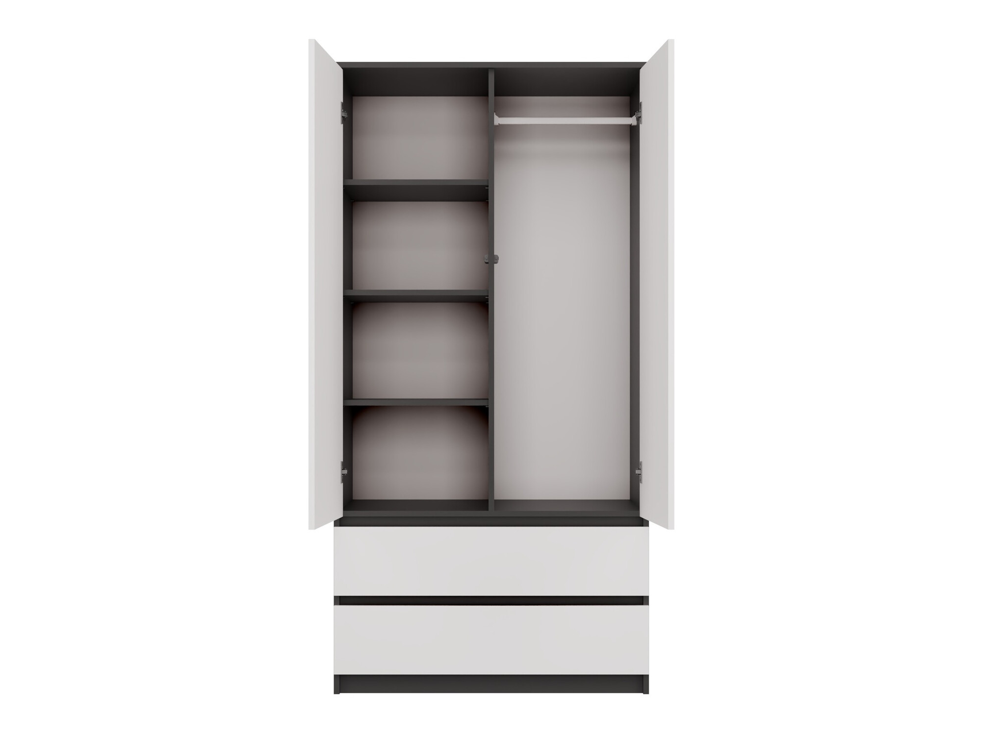 Armadio Elbvelu 116 (Bianco + Antracite)