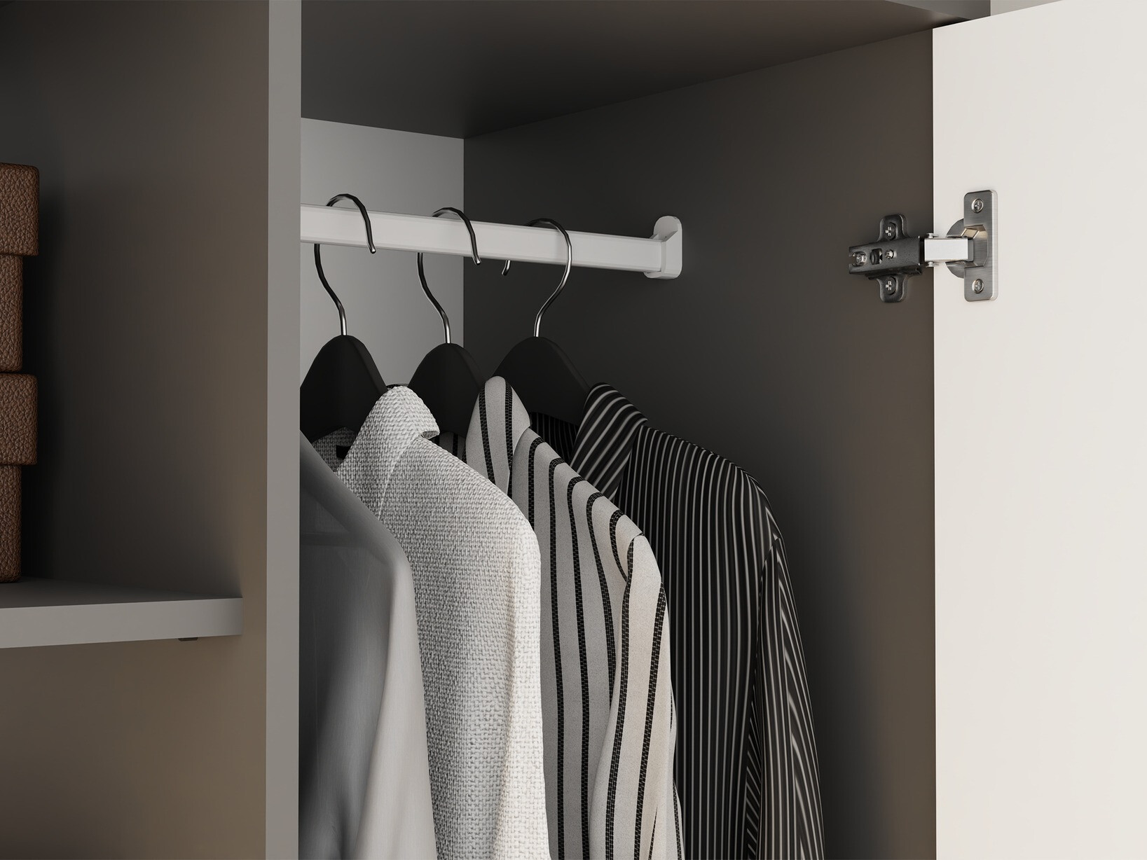 Armadio Elbvelu 116 (Bianco + Antracite)
