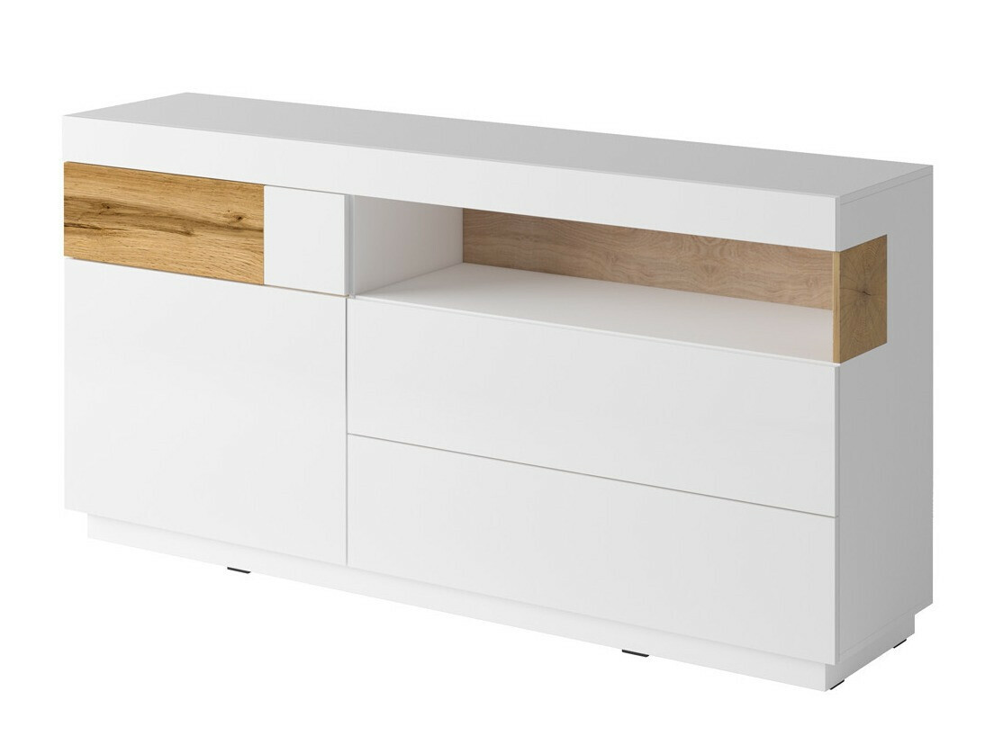 Cassettiera Livlore 107 (Bianco + Bianco lucido + Quercia di Wotan)