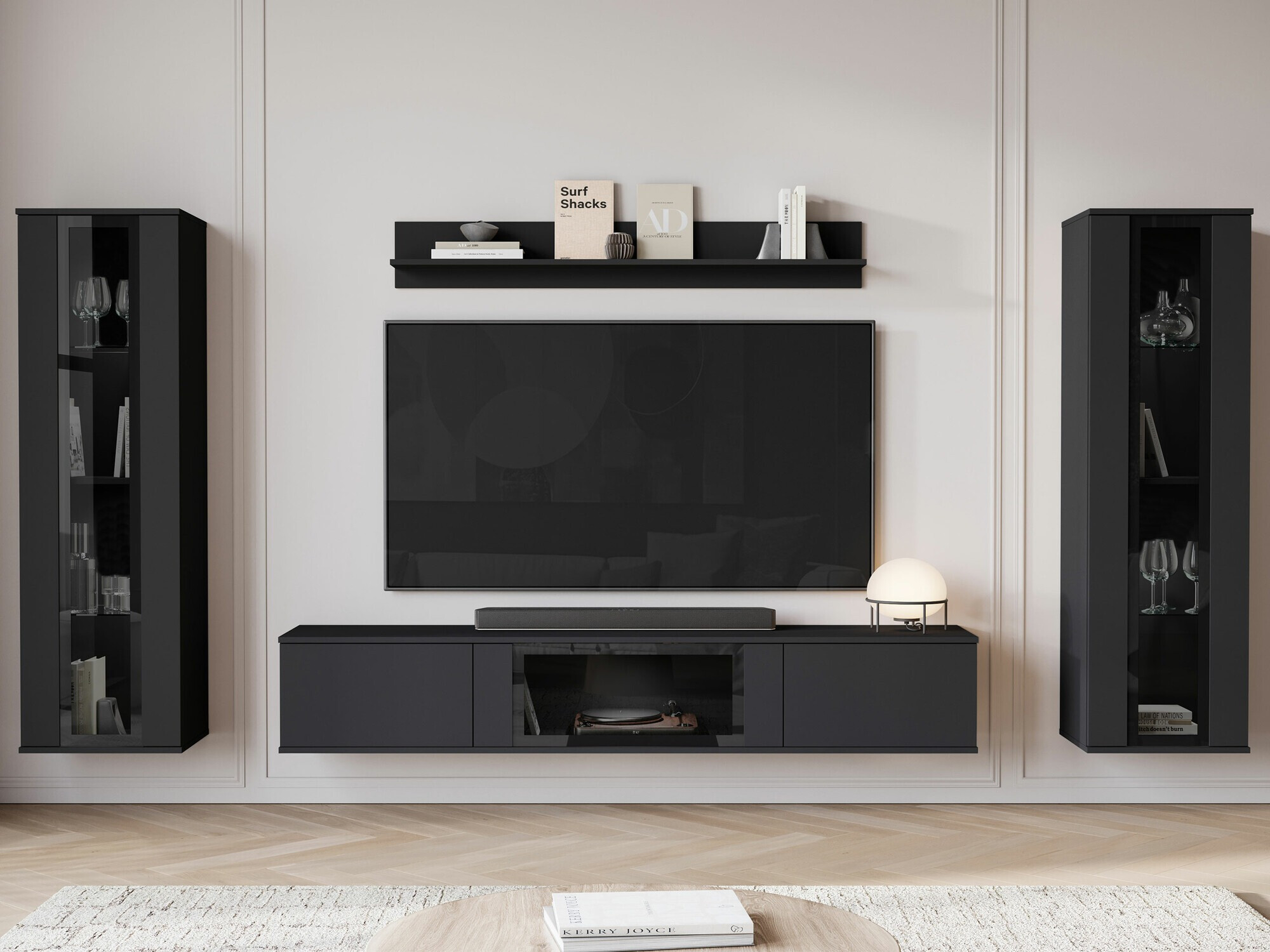 Parete attrezzata Torcame 103 (Nero)