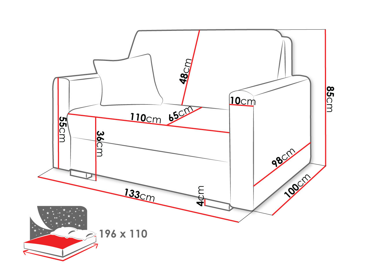 Divano letto Solrin II (Tilia 86)