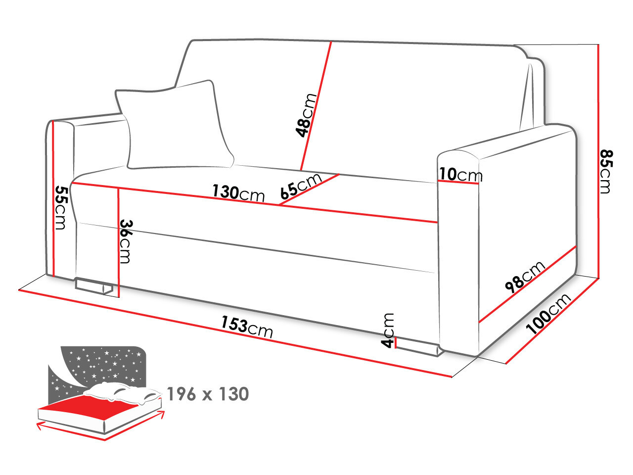 Divano letto Solrin III (Tilia 86)
