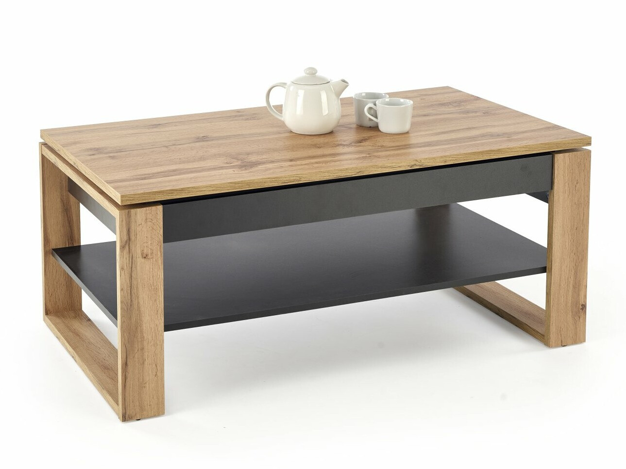 Transforming tavolino da caffè Houston 1959 (Rovere Artisan + Nero)