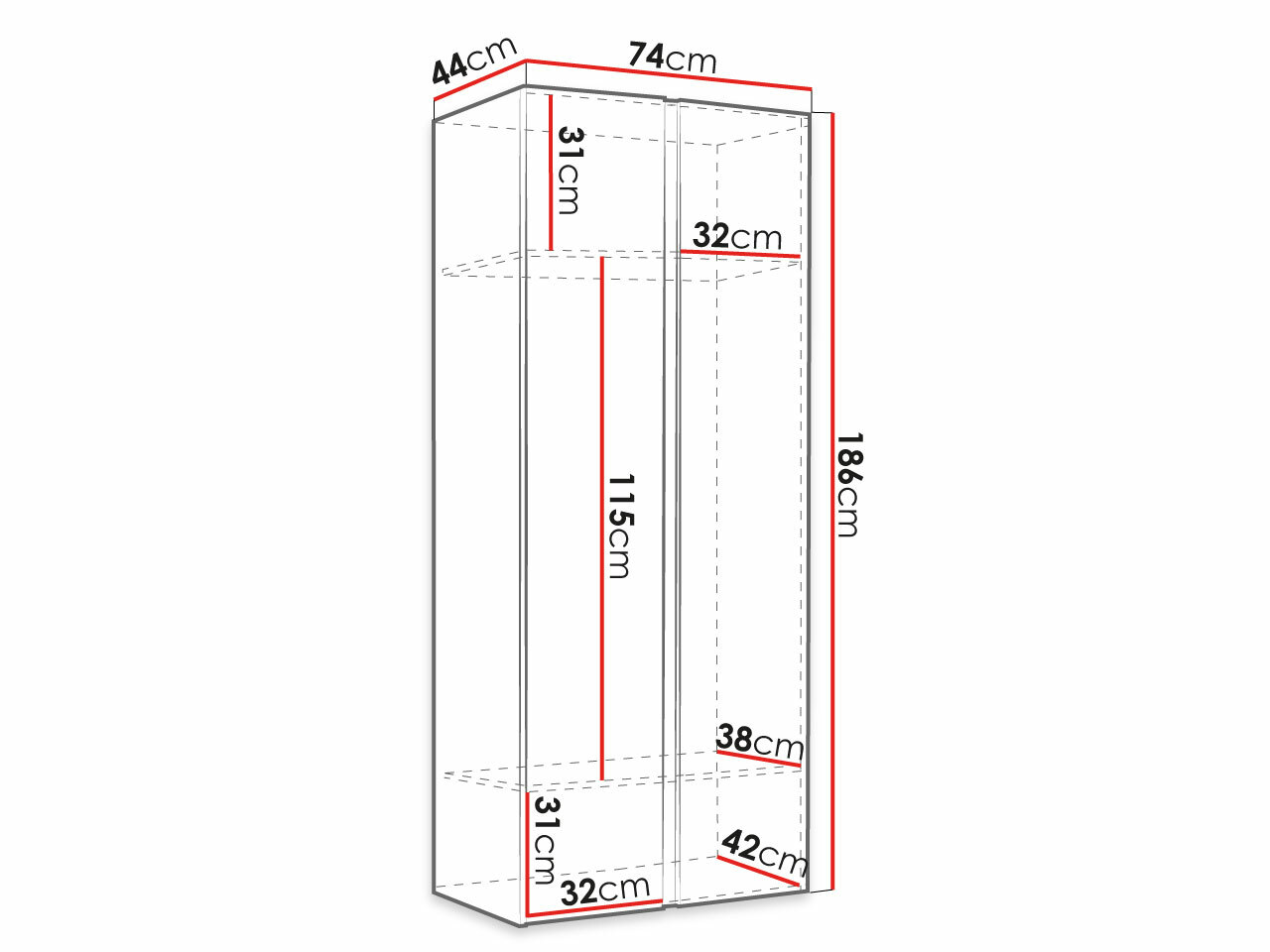 Armadio Pinis I (Rovere Artisan + Nero)