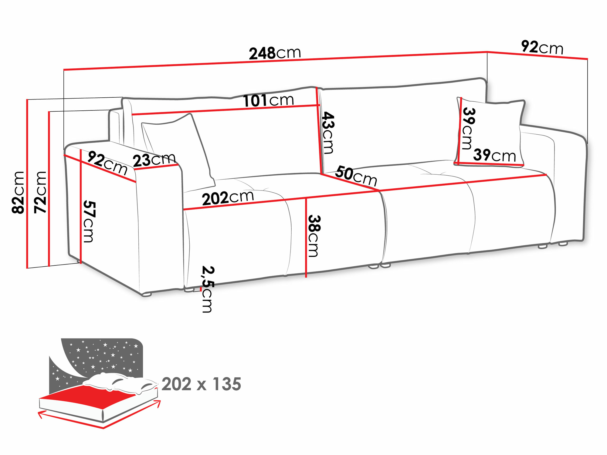 Divano letto Comfivo Laurus (Velo 623)