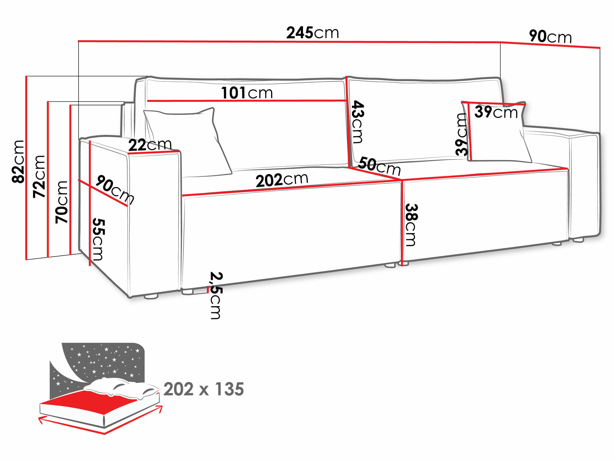 Divano letto Vespes (Poso 22)