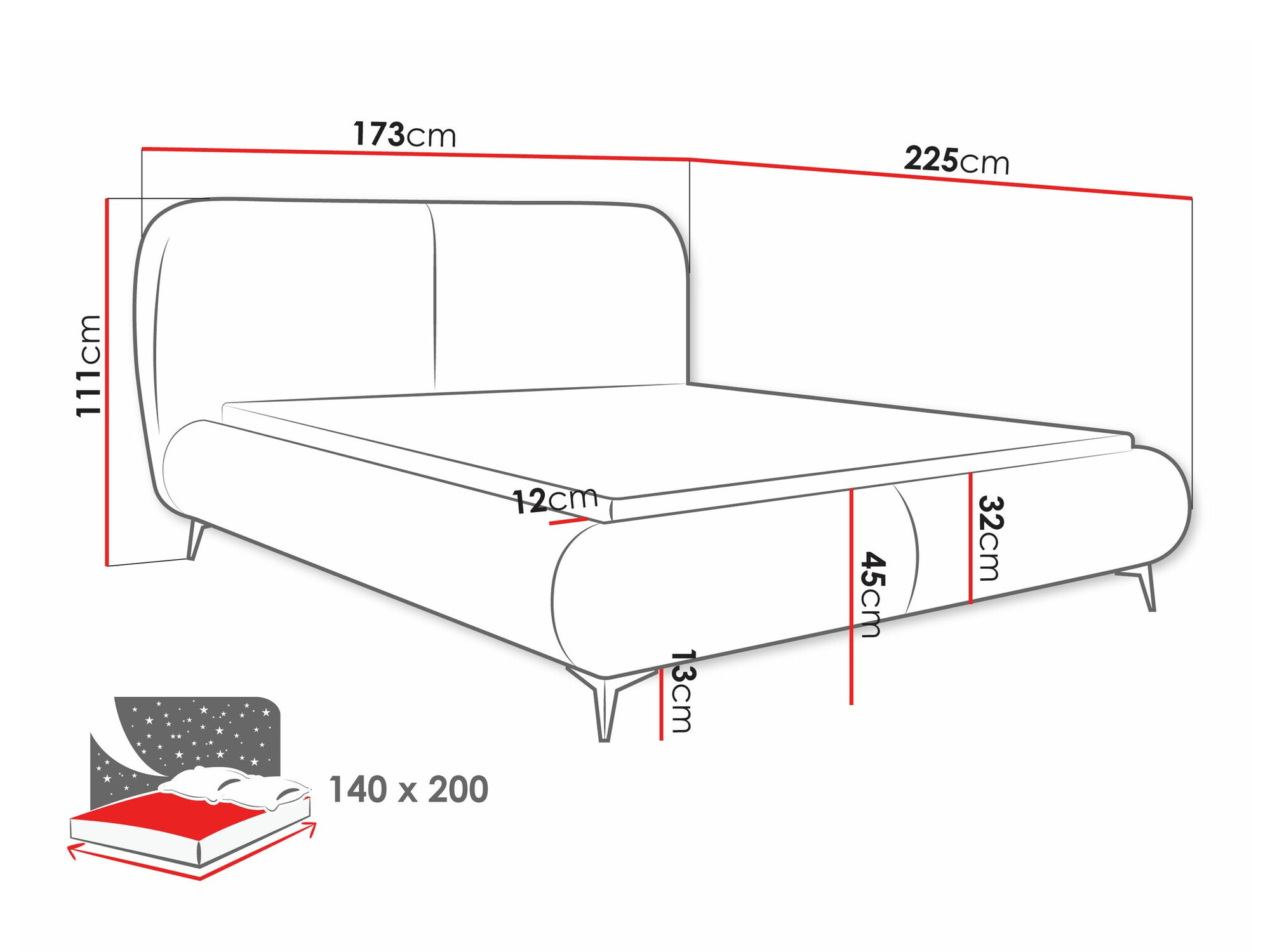 Letto TrendyNest Fenara (Coral 50)