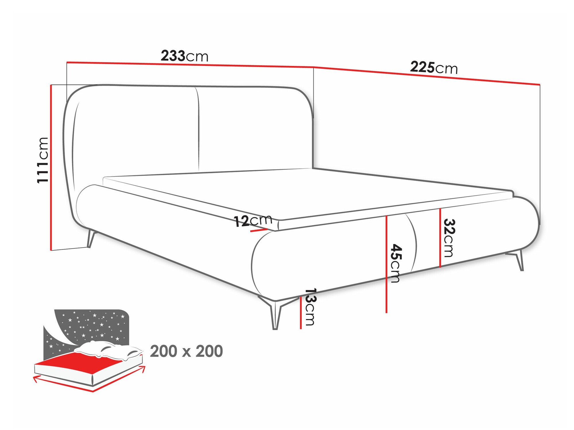 Letto TrendyNest Fenara (Coral 55)