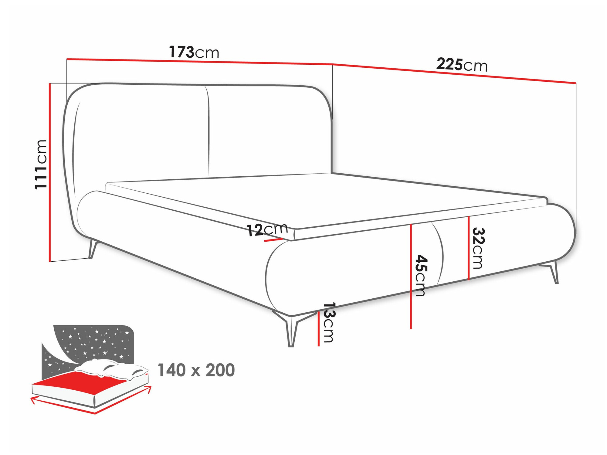 Letto TrendyNest Fenara (Coral 15)