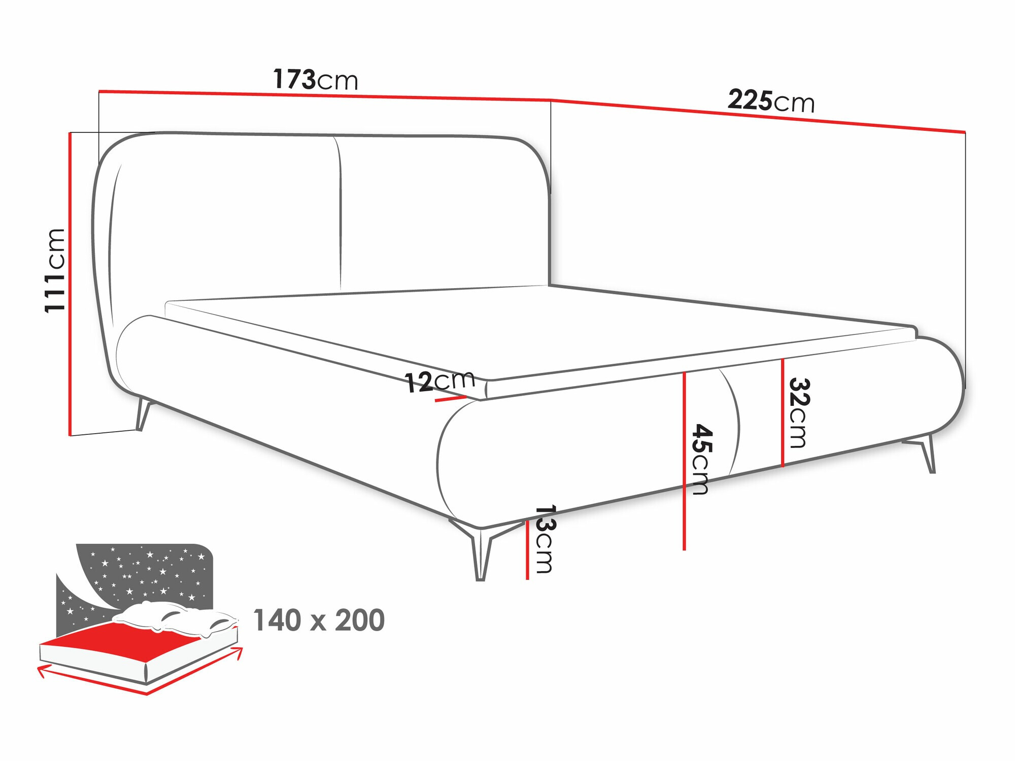 Letto TrendyNest Fenara (Coral 65)