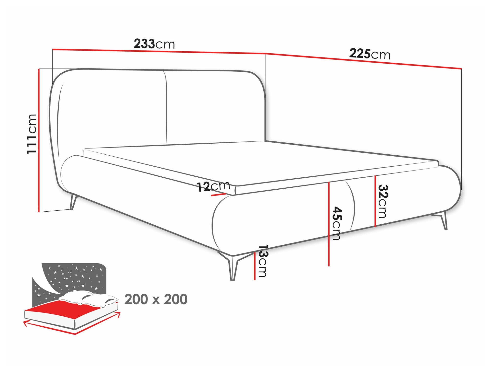 Letto TrendyNest Fenara (Coral 75)