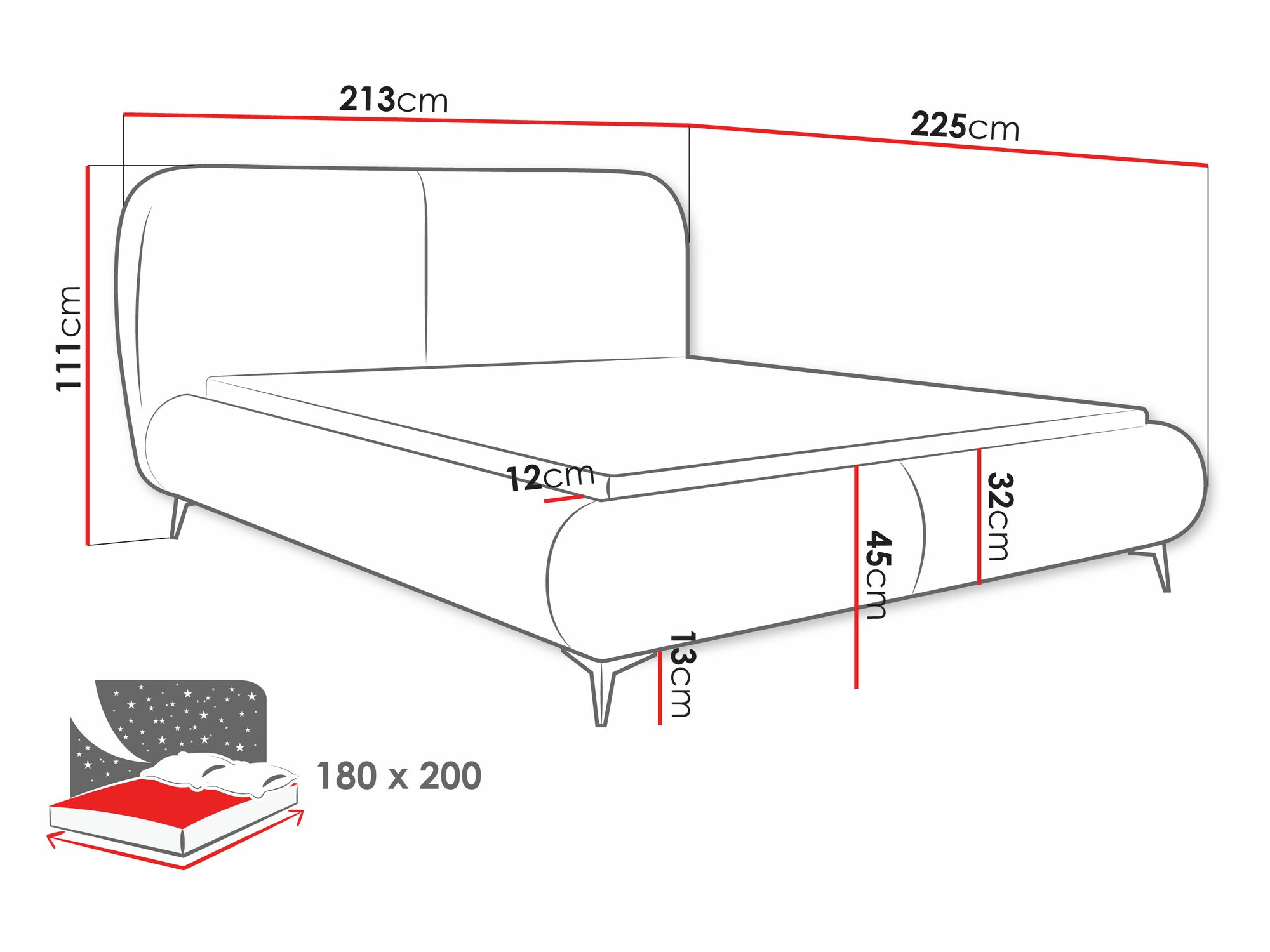 Letto TrendyNest Fenara (Coral 80)