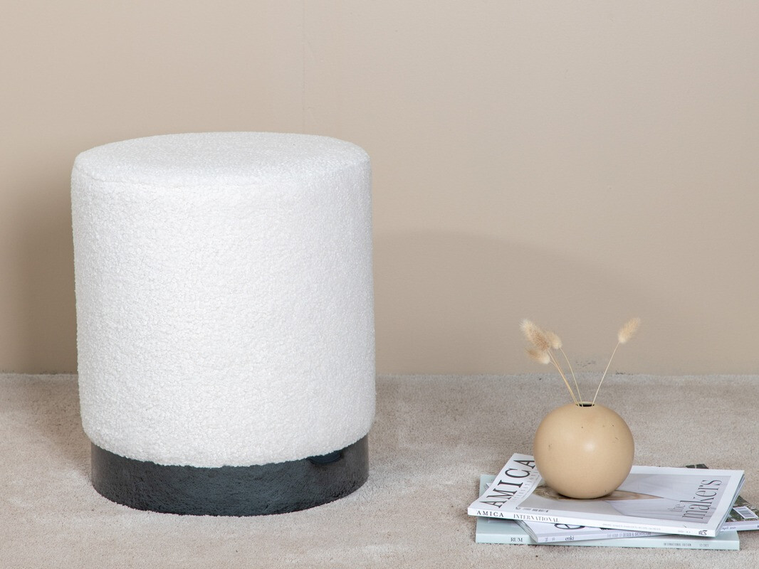 Pouf Dallas 2936 (Bianco + Nero lucido)